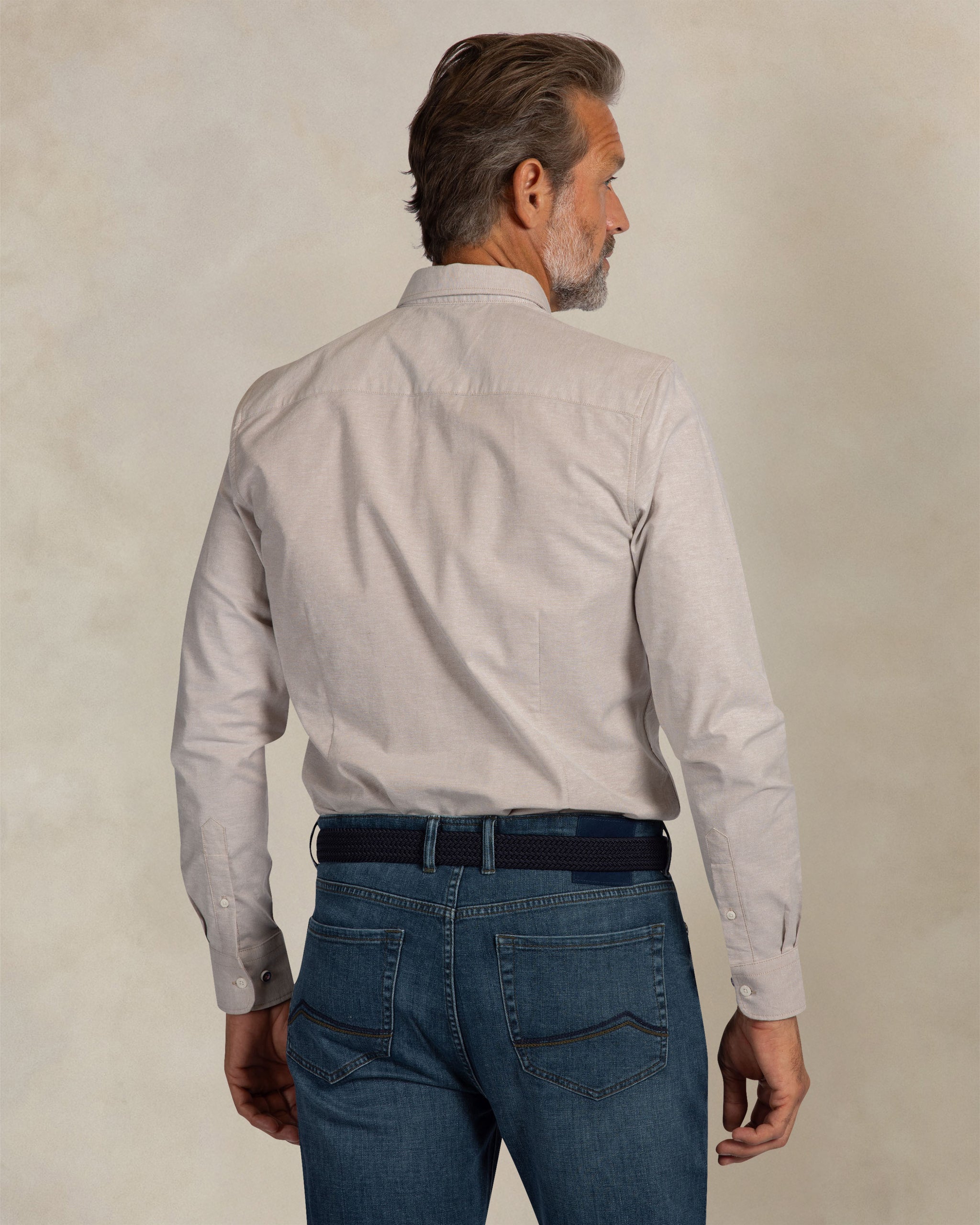 Camisa elástica de algodón crudo Camisa elástica de algodón crudo