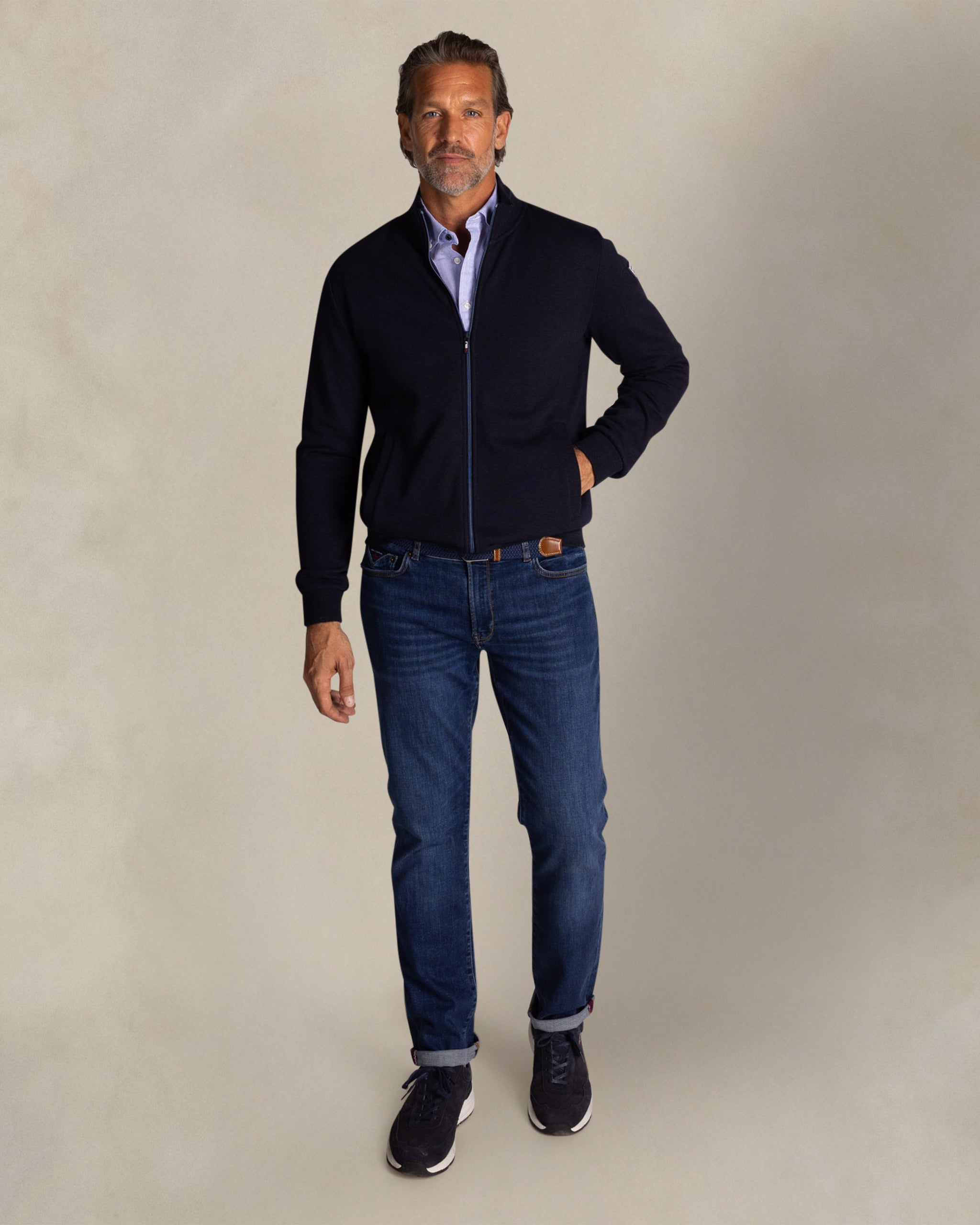 Blauwe katoenen vest Blauwe katoenen vest