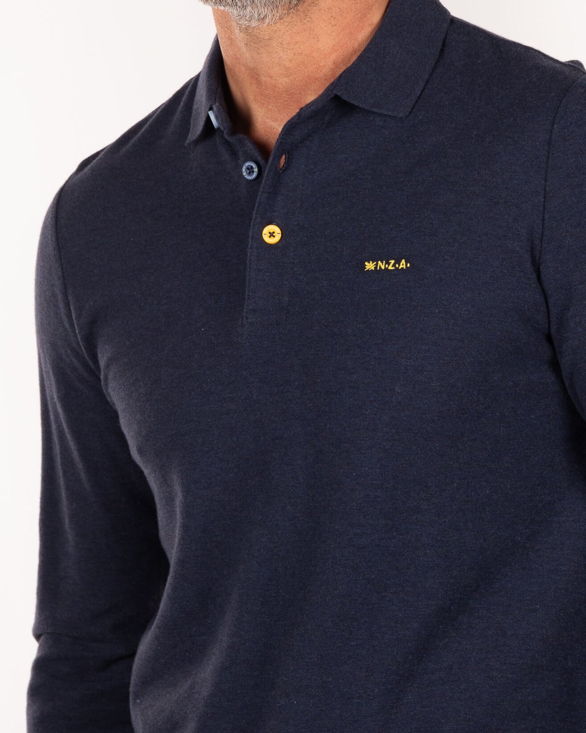 Solid coloured cotton rugby shirt - Charcoal Navy