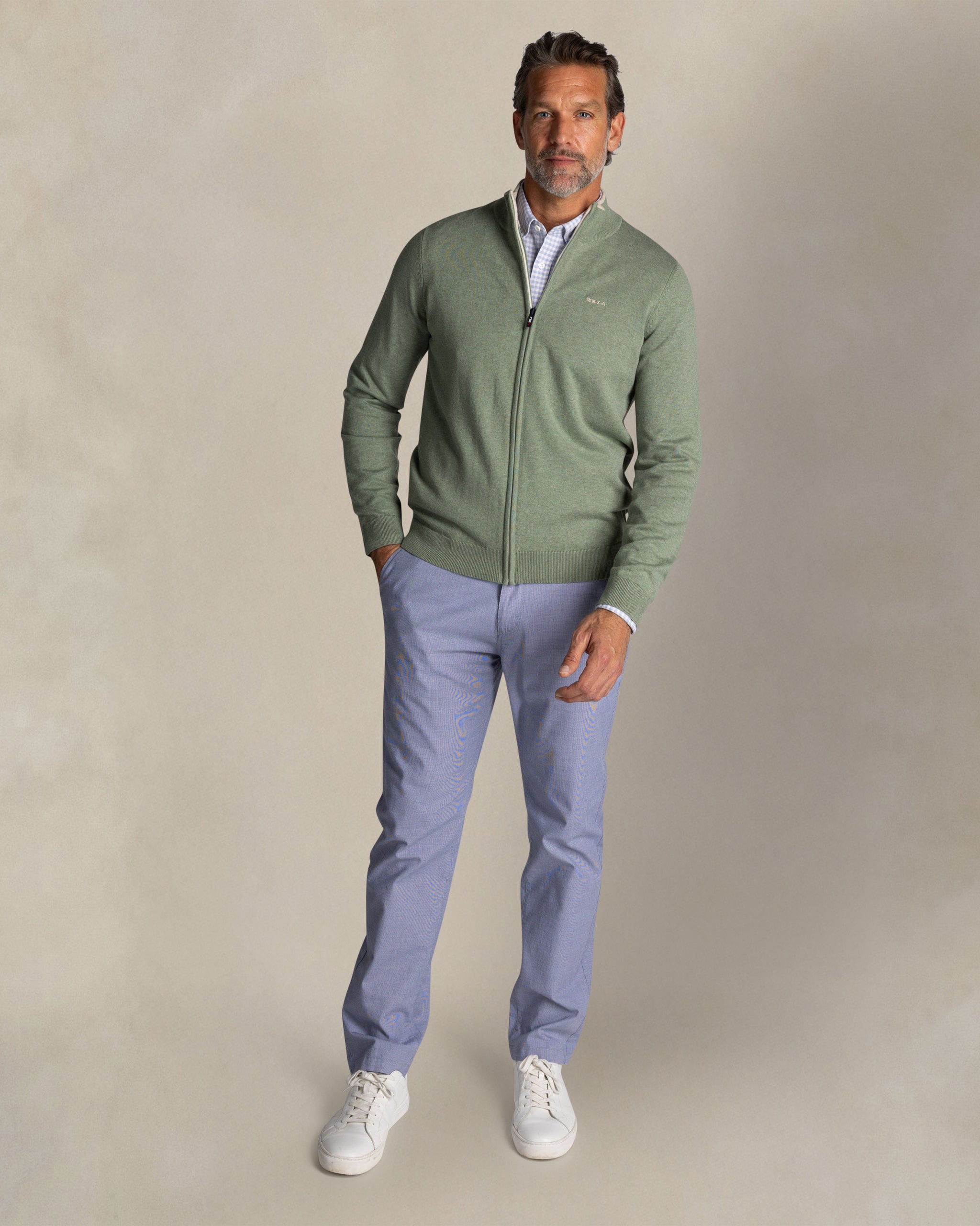 Hellgrüner Baumwoll-Cardigan Hellgrüner Baumwoll-Cardigan