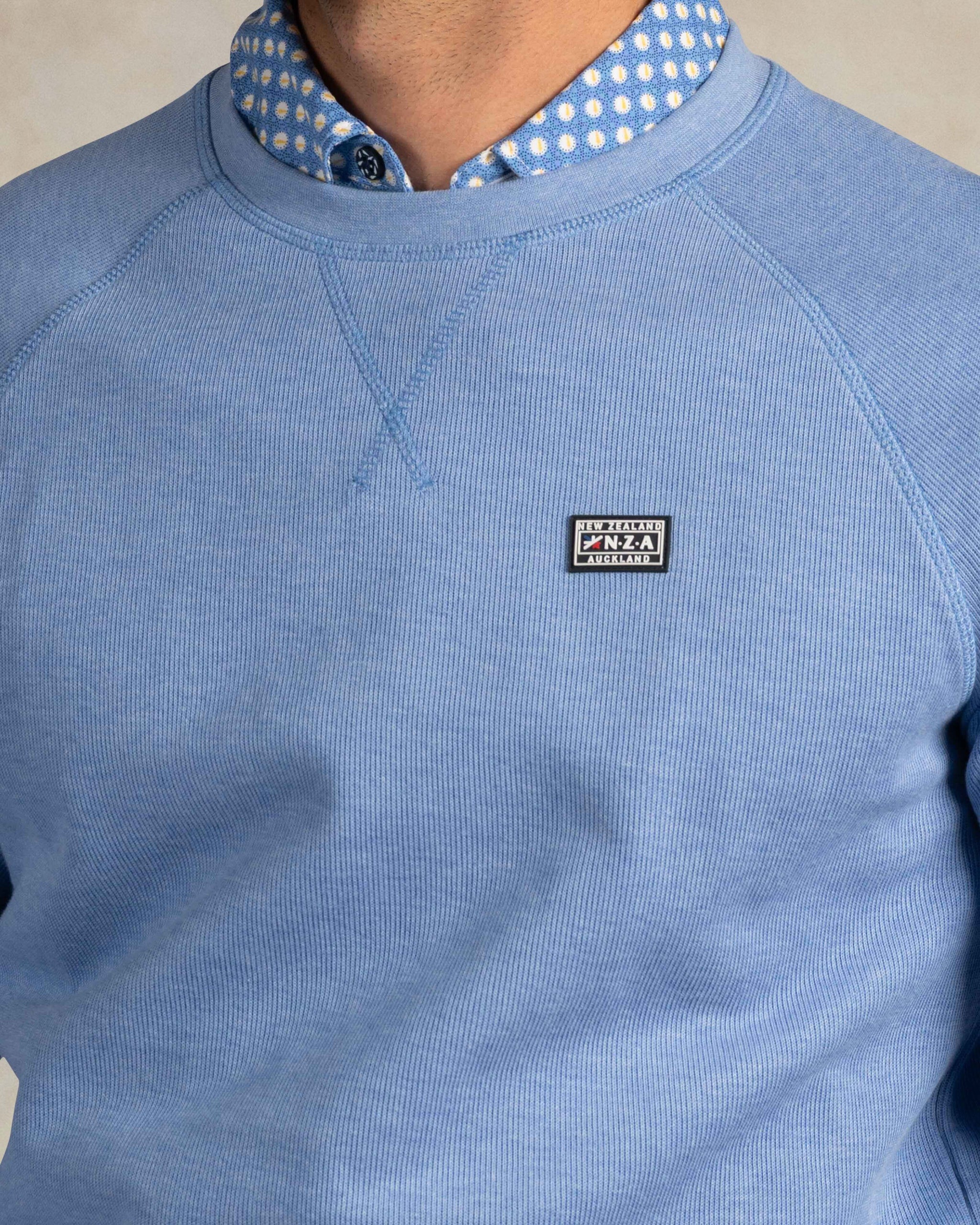 Lichtblauwe 100% katoenen sweater Lichtblauwe 100% katoenen sweater