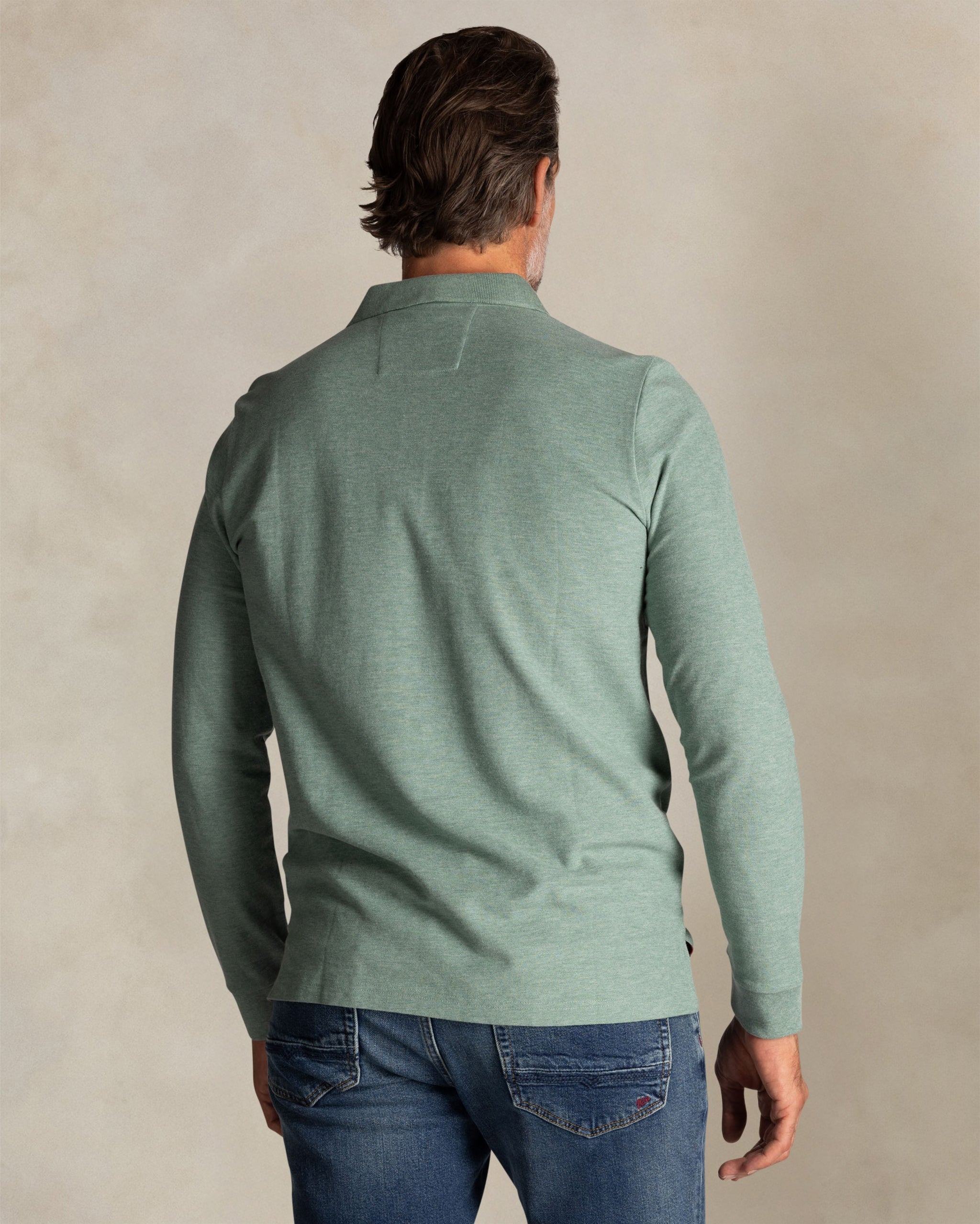 Groen katoenen polo shirt lang Groen katoenen polo shirt lang