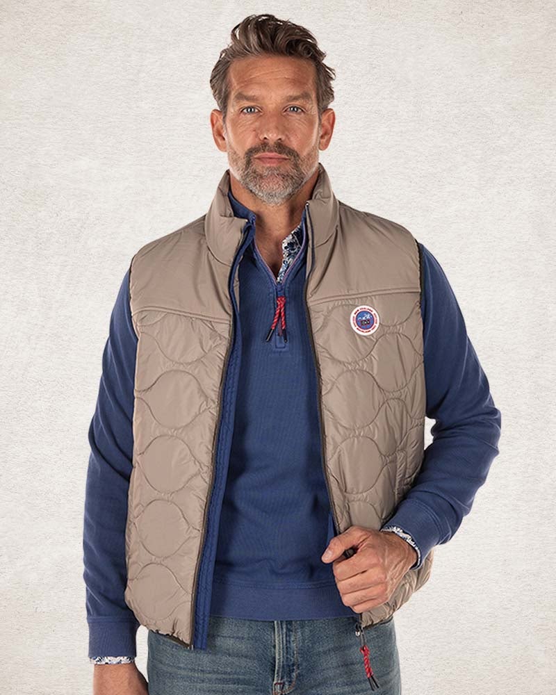 Solid coloured padded vest - Tar Grey