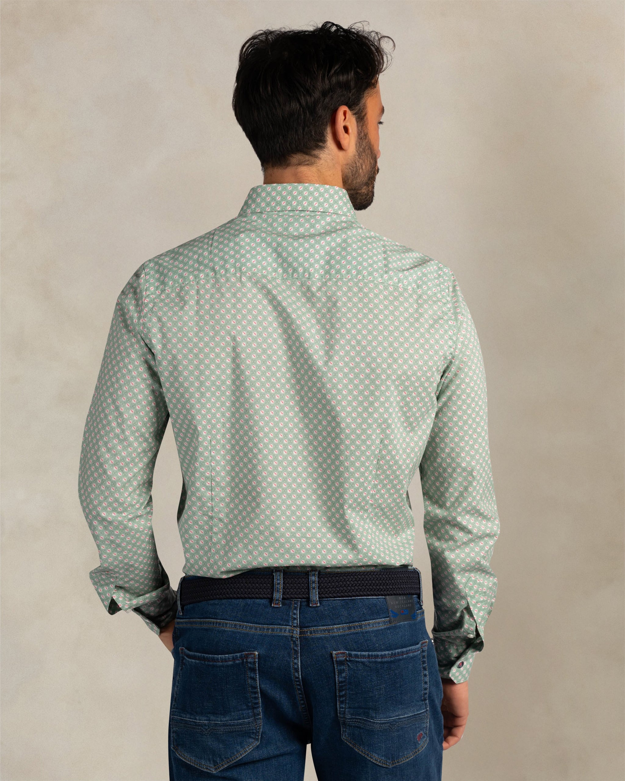 Lichtgroen overhemd met print Lichtgroen overhemd met print