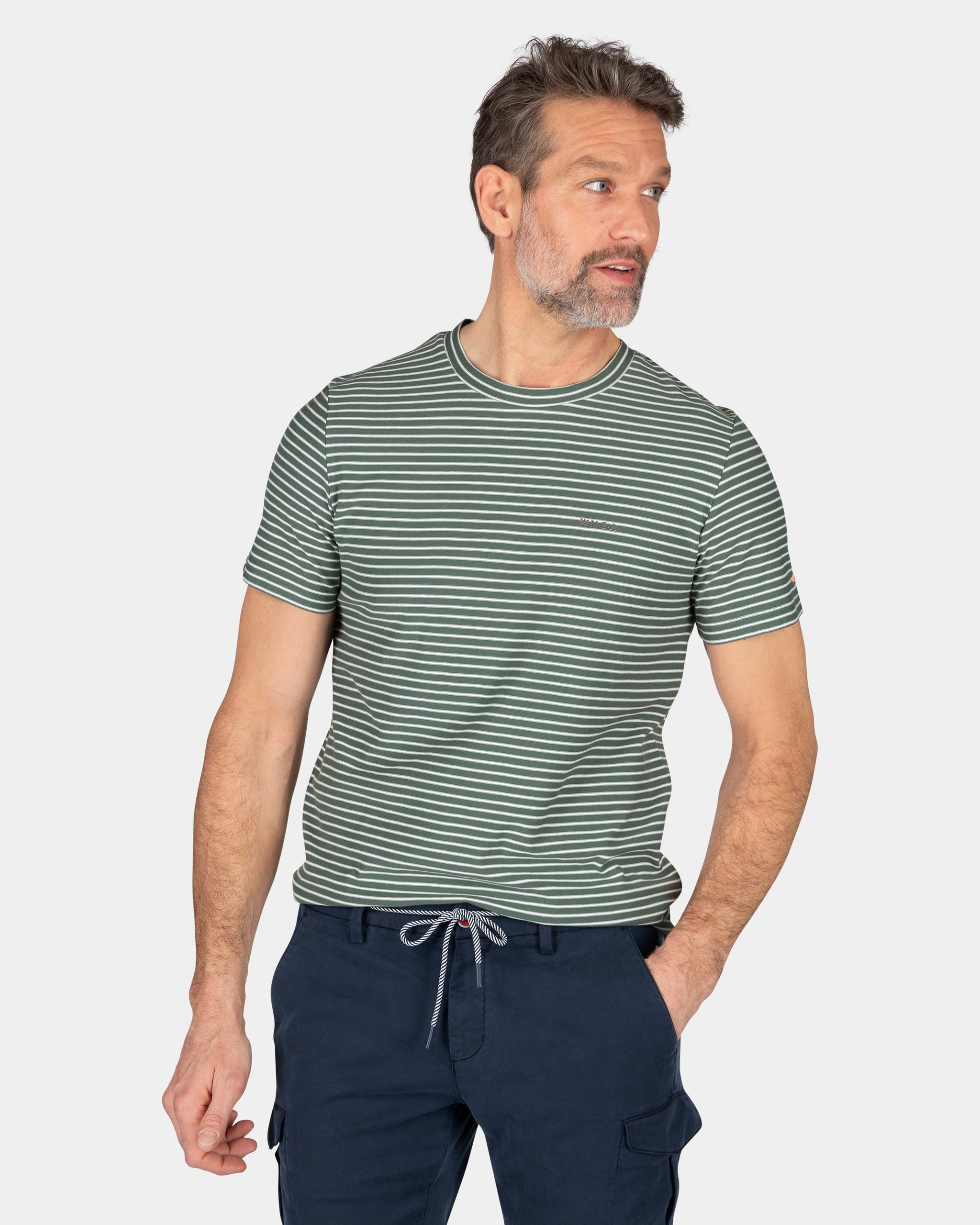 Striped cotton t-shirt - Chalk Green Striped cotton t-shirt - Chalk Green