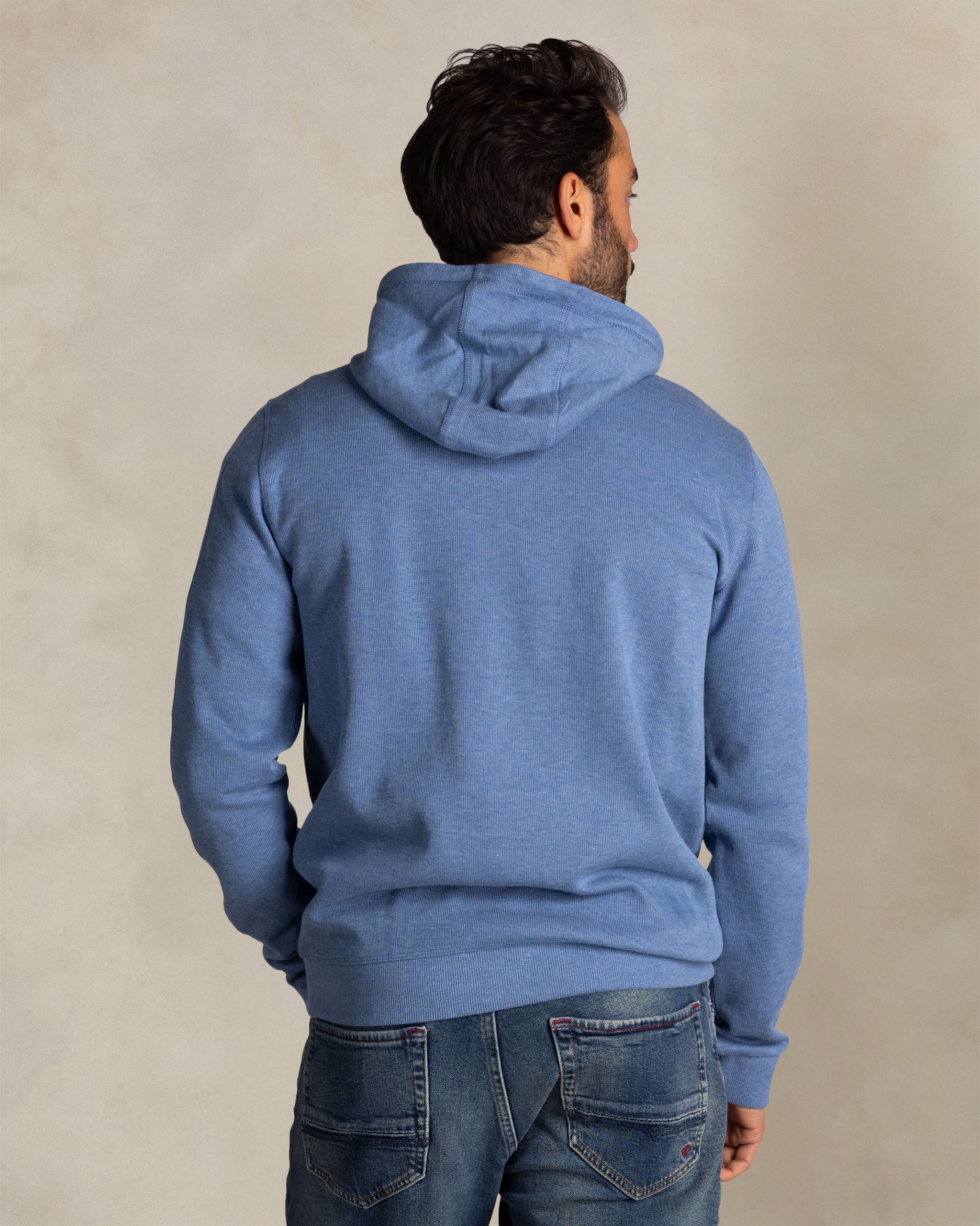 Blauwe katoenen hoodie Blauwe katoenen hoodie
