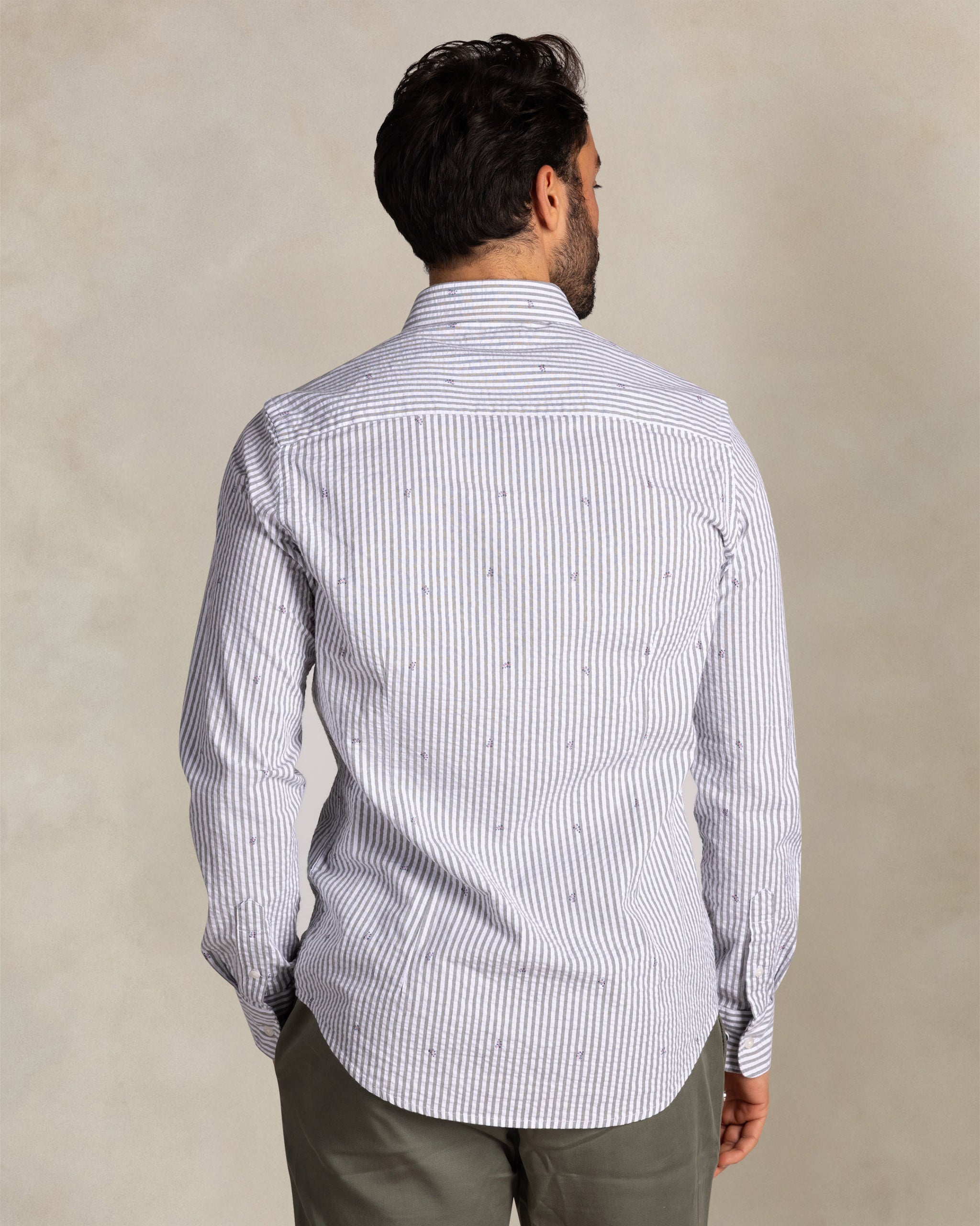 Groene katoenen stretch overhemd Groene katoenen stretch overhemd