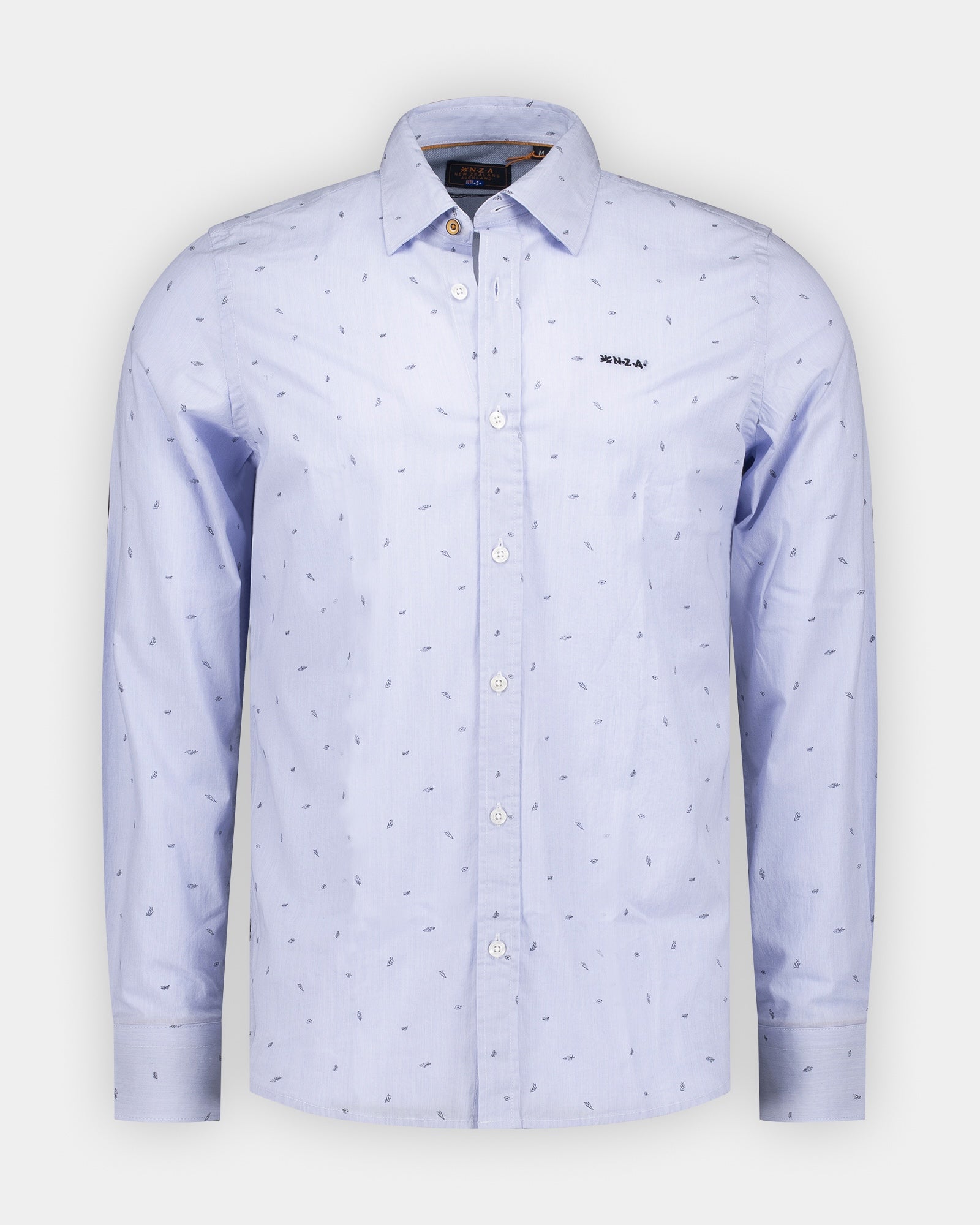 Blue cotton shirt with print Blue cotton shirt with print