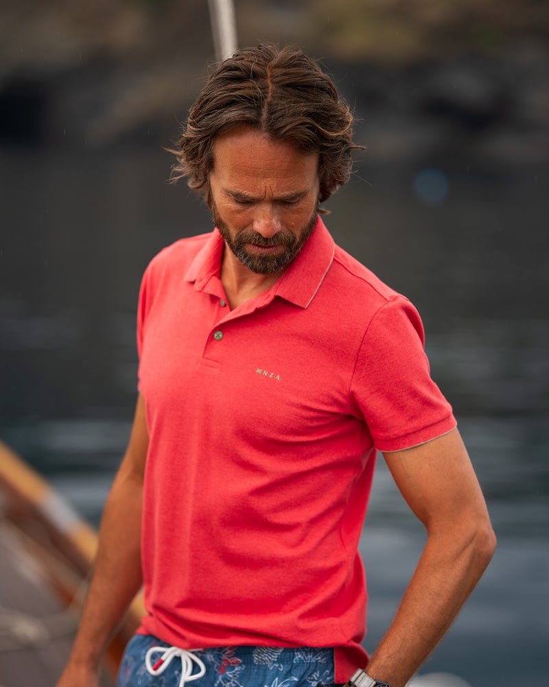 Polo rojo de algodón elástico Polo rojo de algodón elástico