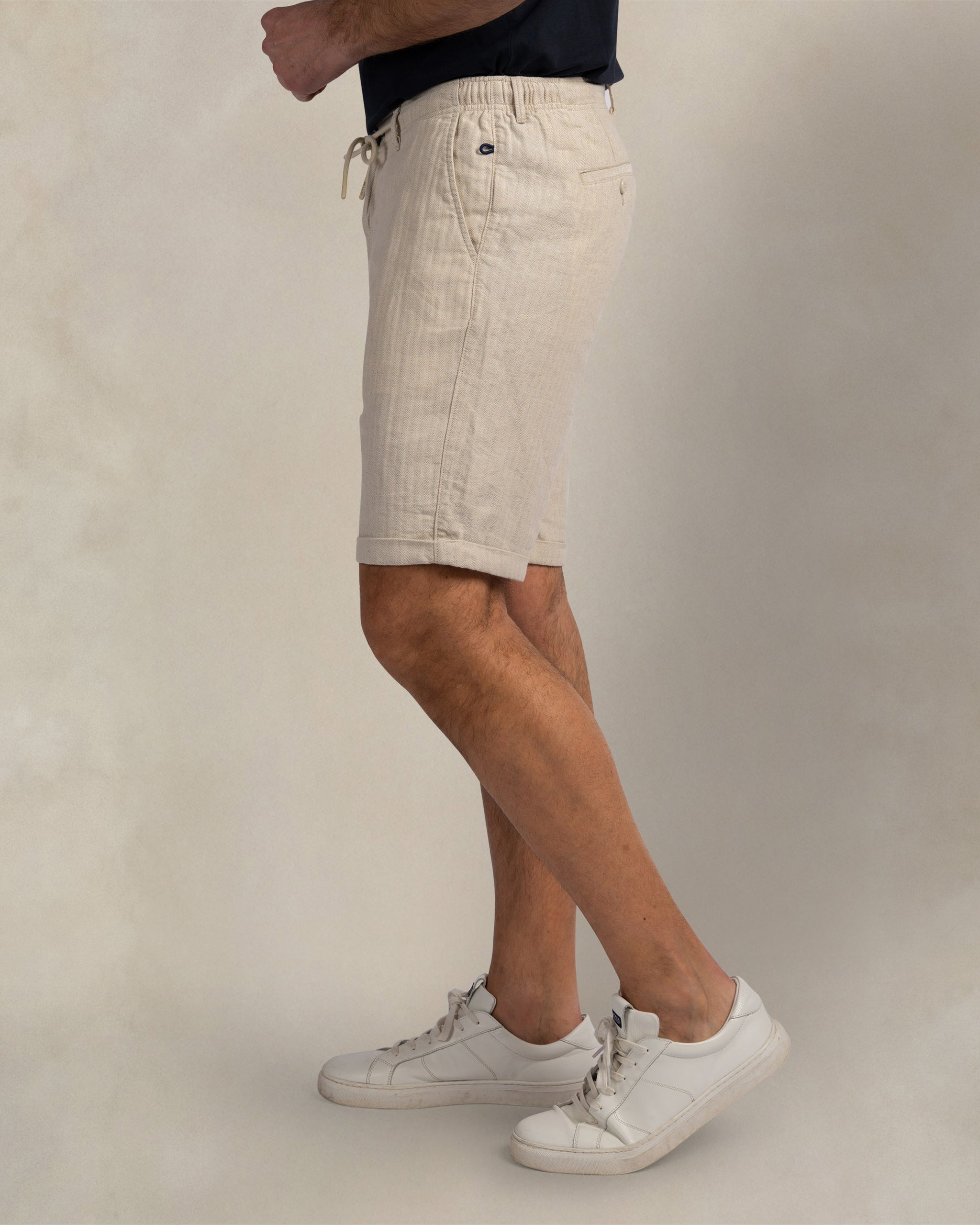 Pantalones cortos chino de lino crudo Pantalones cortos chino de lino crudo