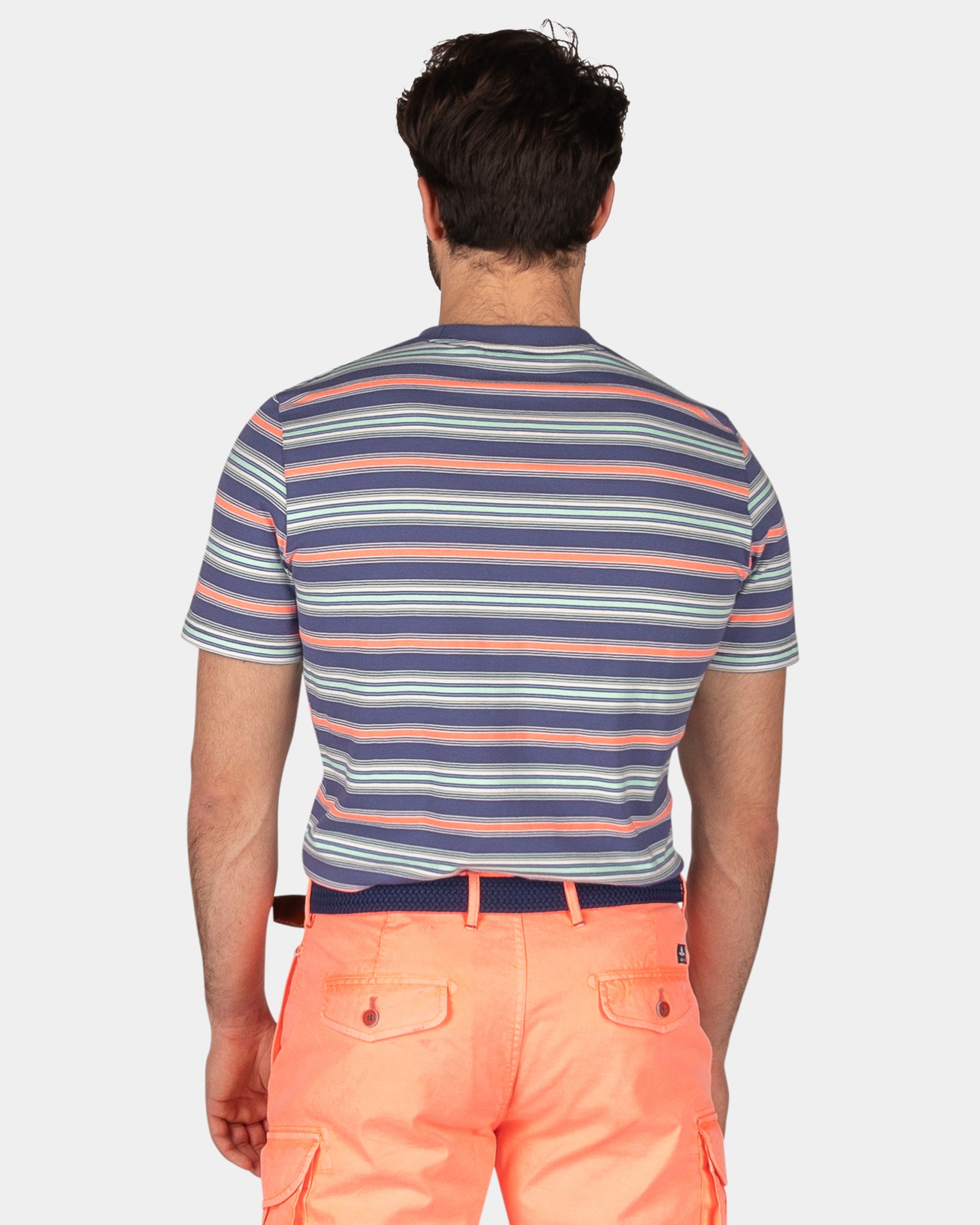 Camiseta de algodón con rayas - Dusk Navy Camiseta de algodón con rayas - Dusk Navy