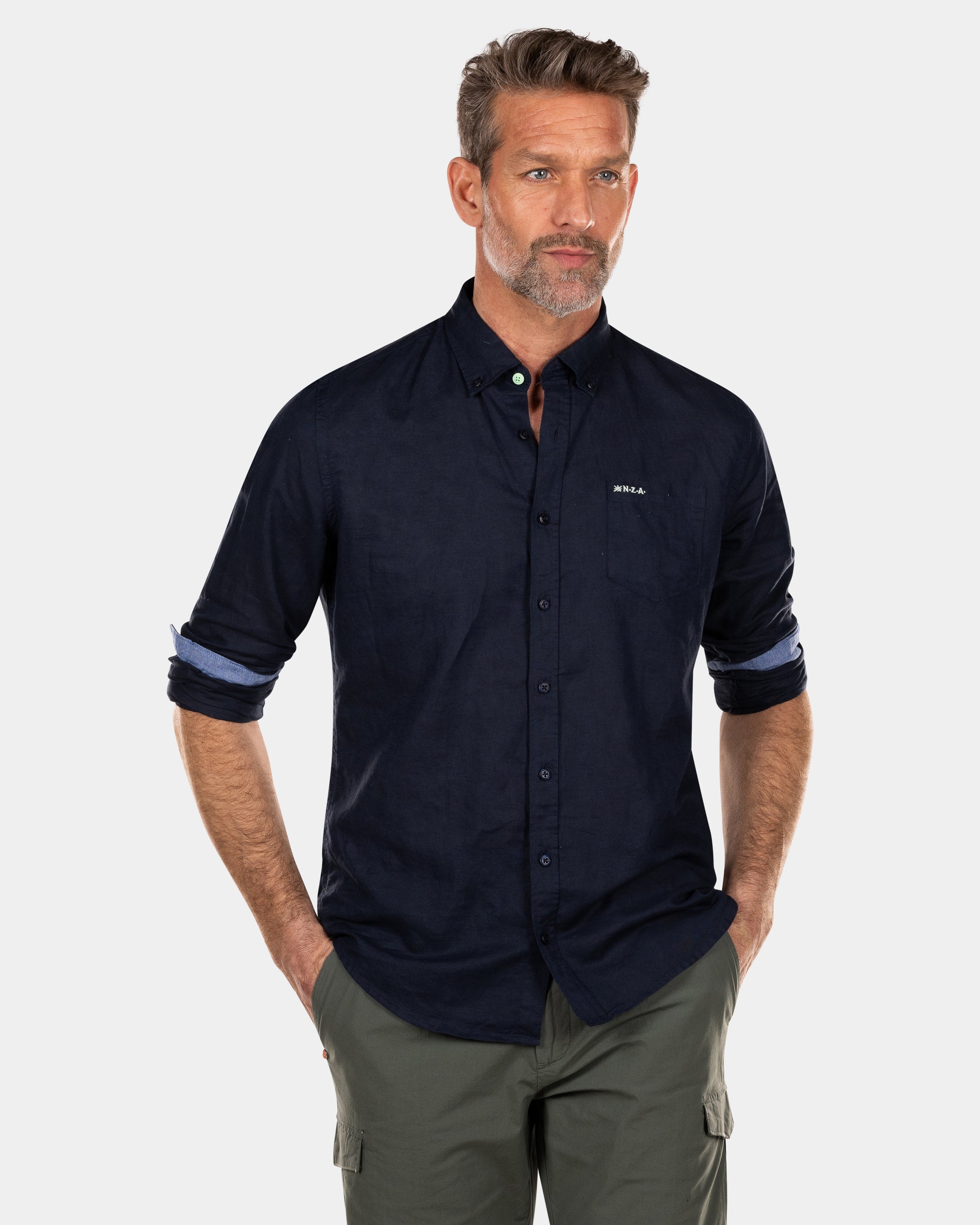 Chemise en lin uni - Traditional Navy Chemise en lin uni - Traditional Navy