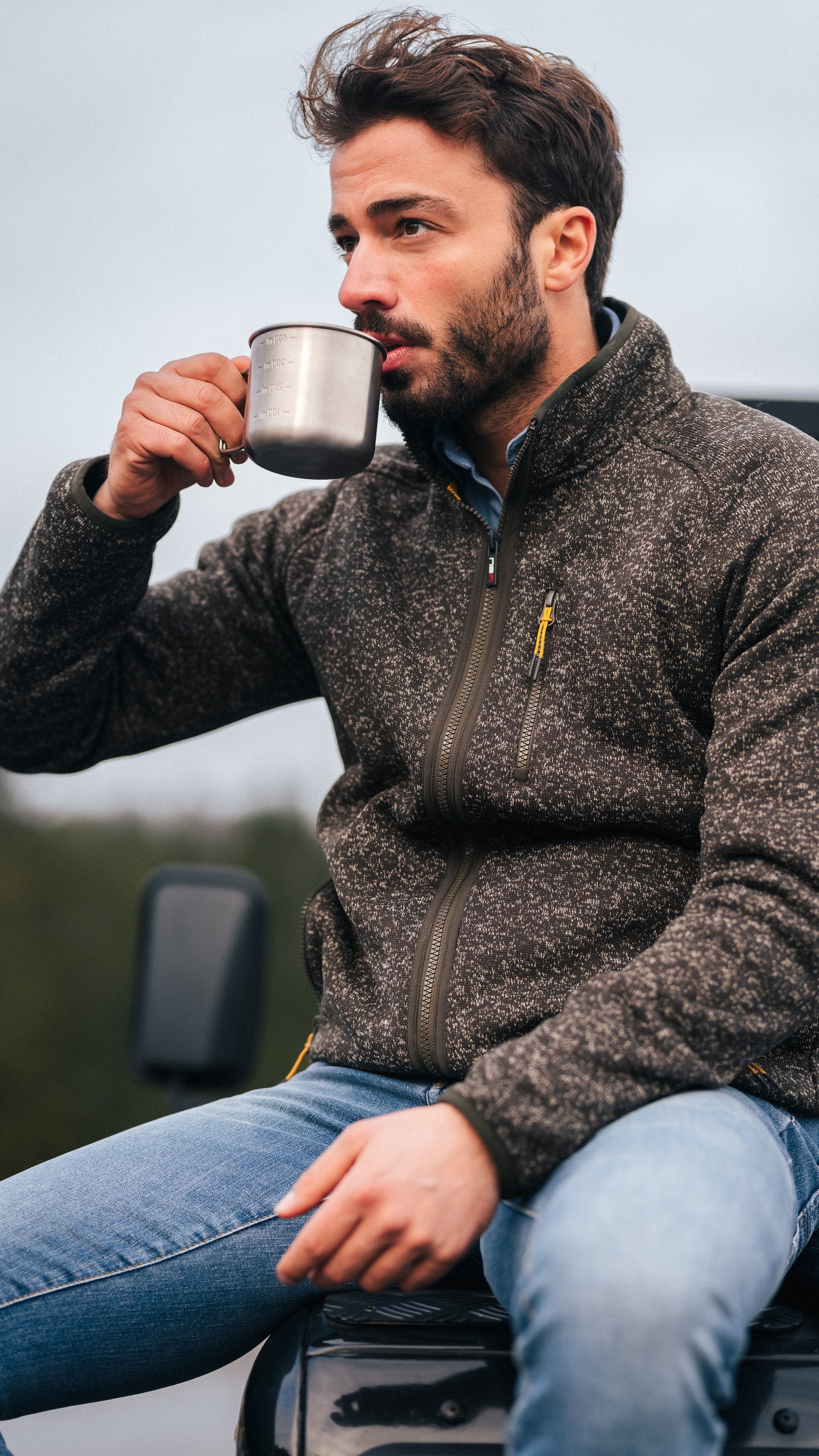 Dark brown fleece cardigan - Dark Mocca Dark brown fleece cardigan - Dark Mocca