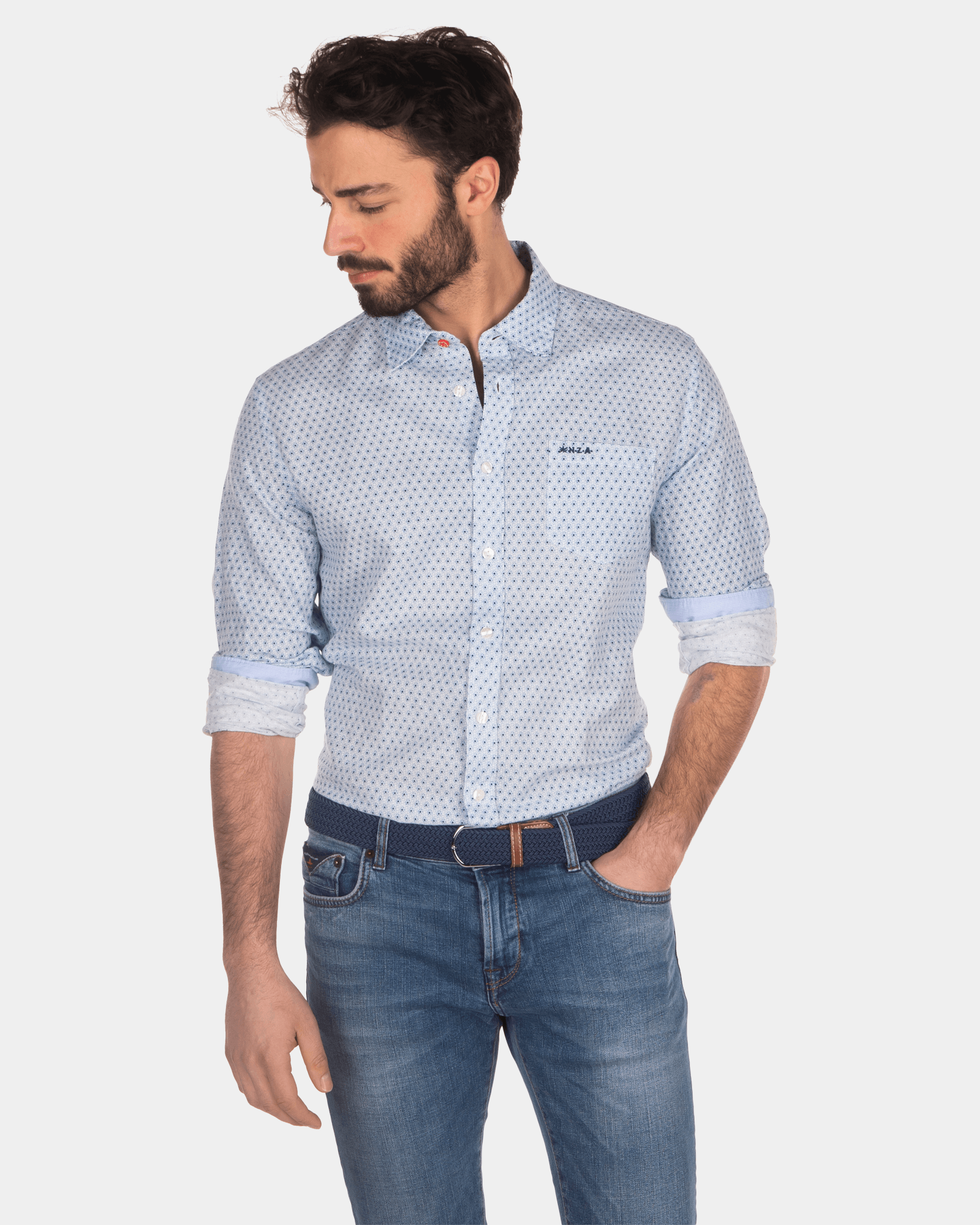 Chemise en lin à pois - Intense Cobalt Chemise en lin à pois - Intense Cobalt