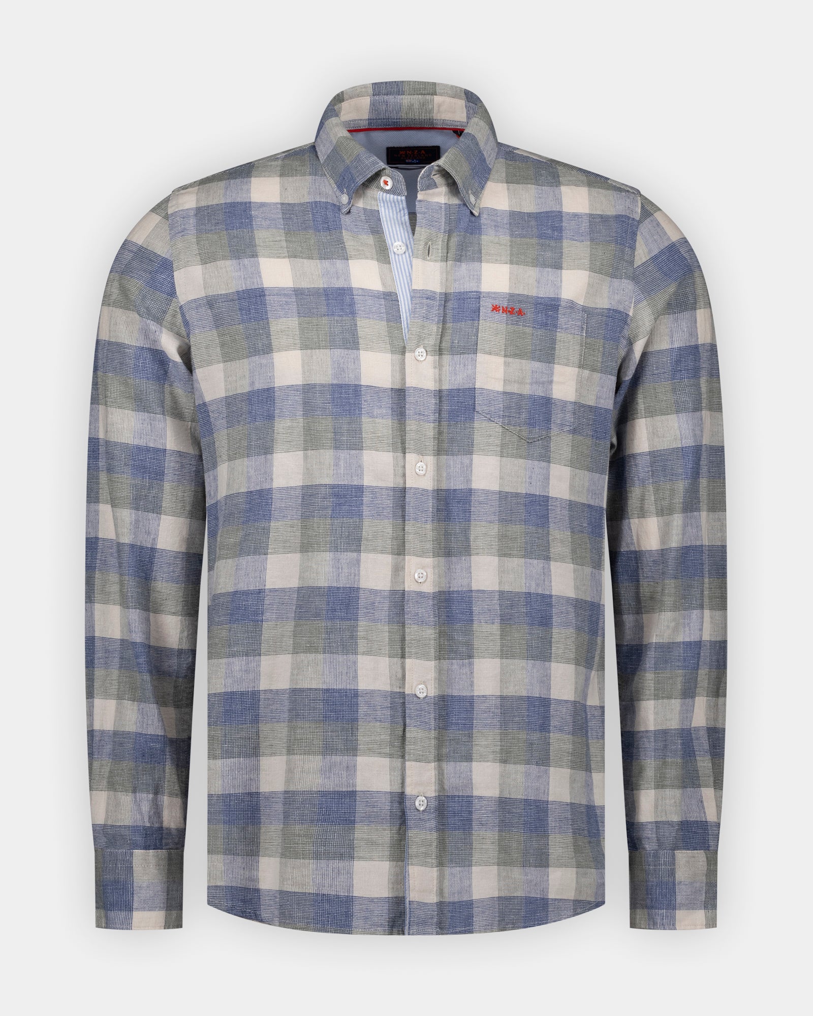 Groene linnen mix overhemd Groene linnen mix overhemd