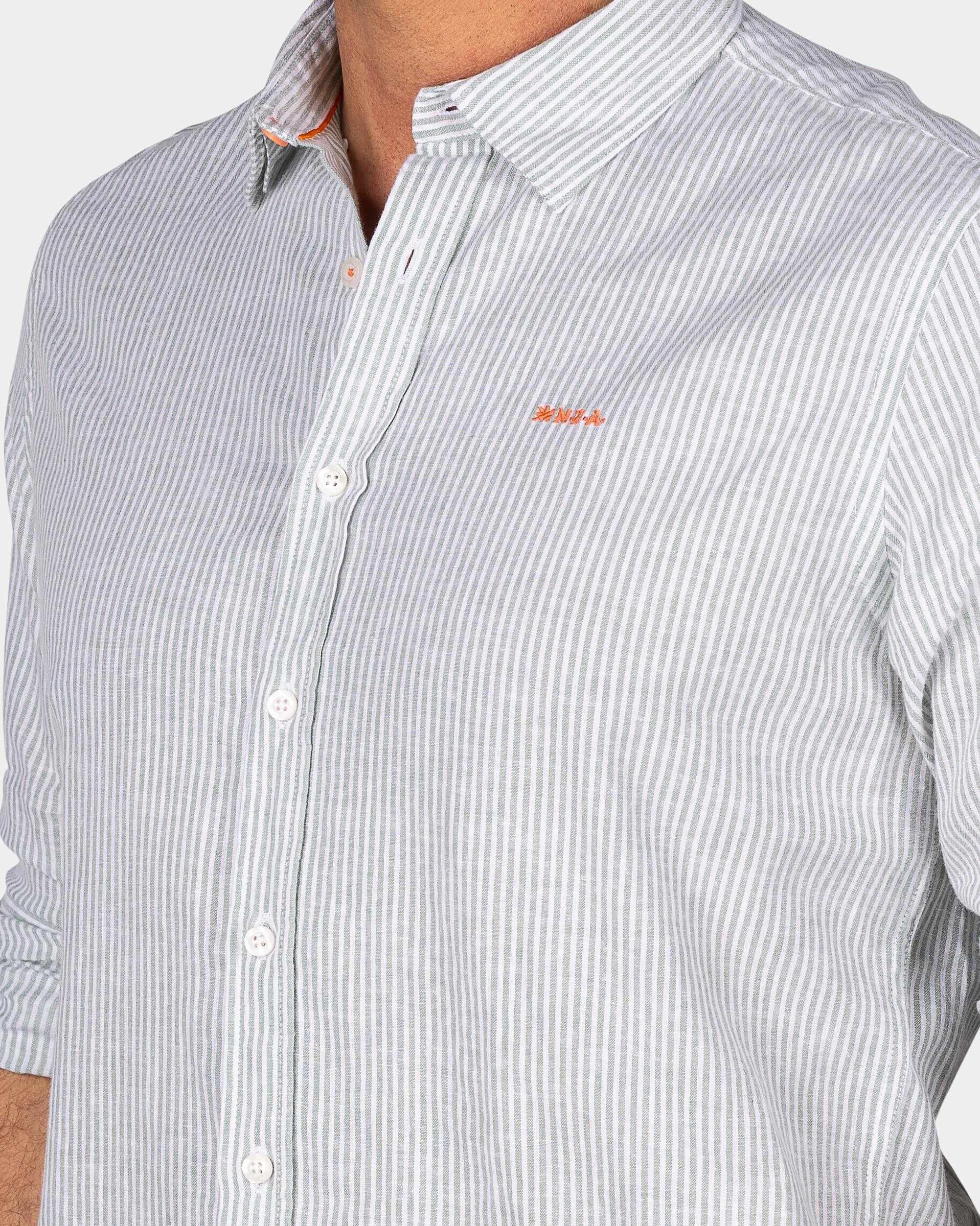 Light Green Linen Shirt with Elastane Light Green Linen Shirt with Elastane