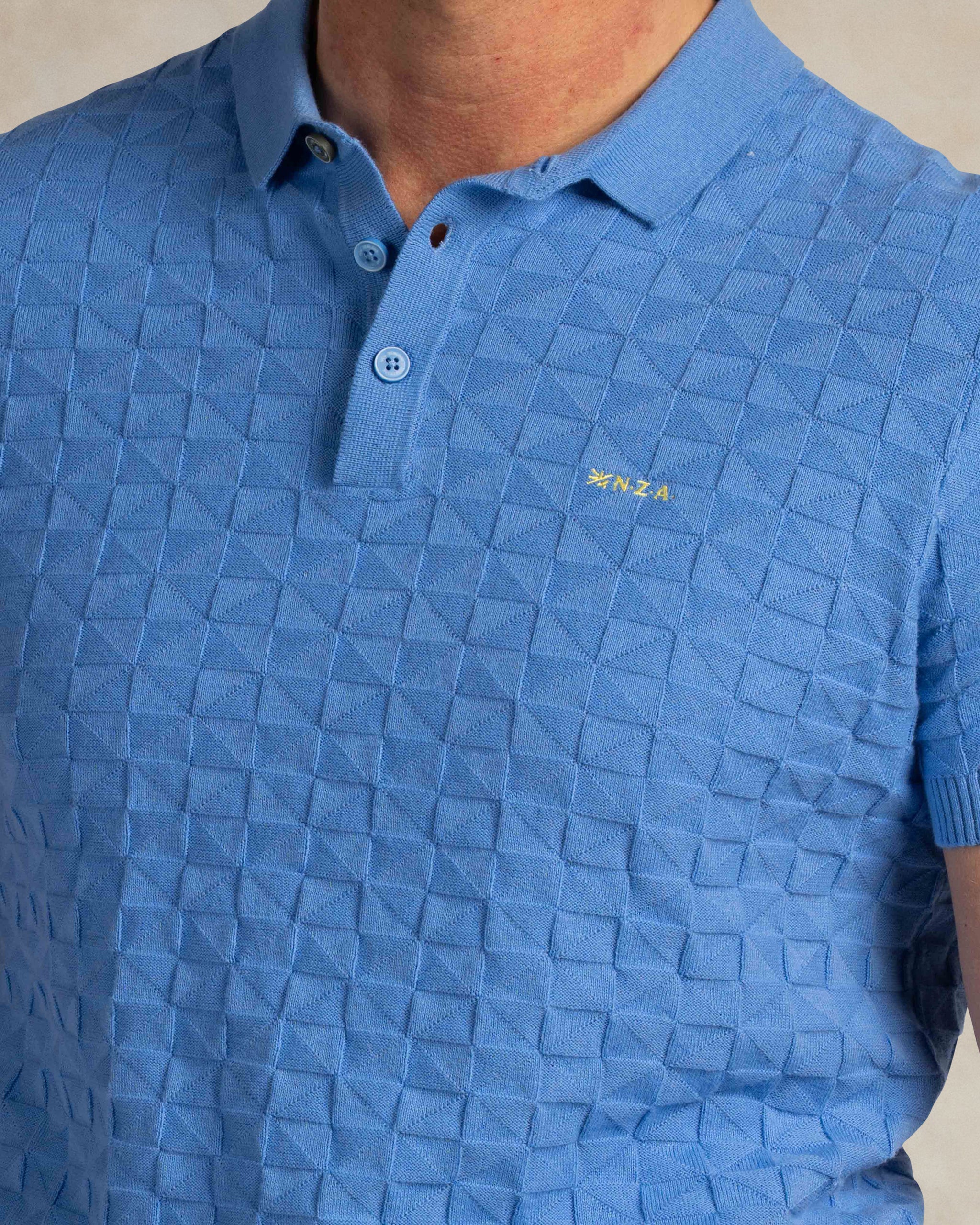 Blauwe structuur polo Blauwe structuur polo