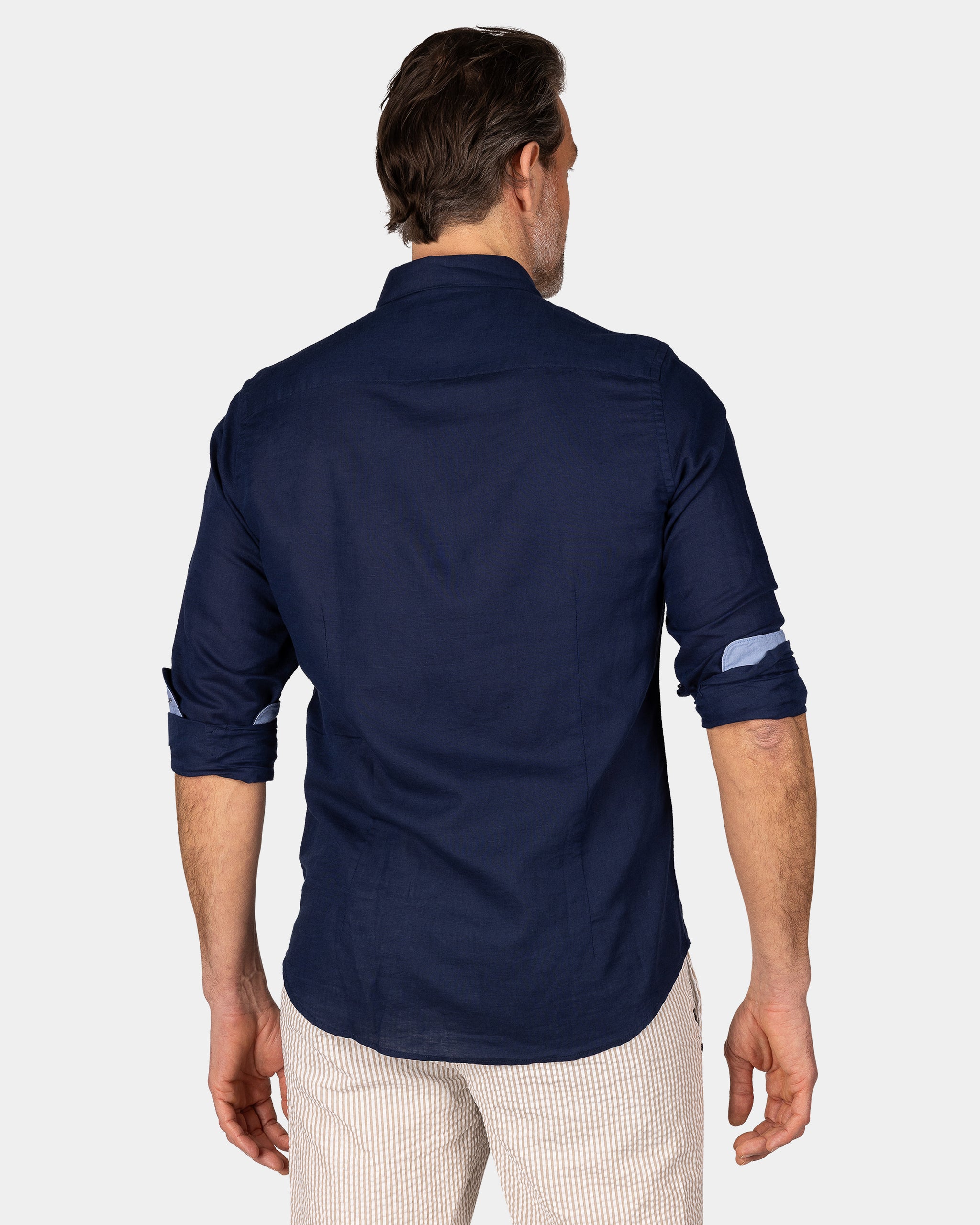 Linen Navy Long Sleeve Shirt Linen Navy Long Sleeve Shirt