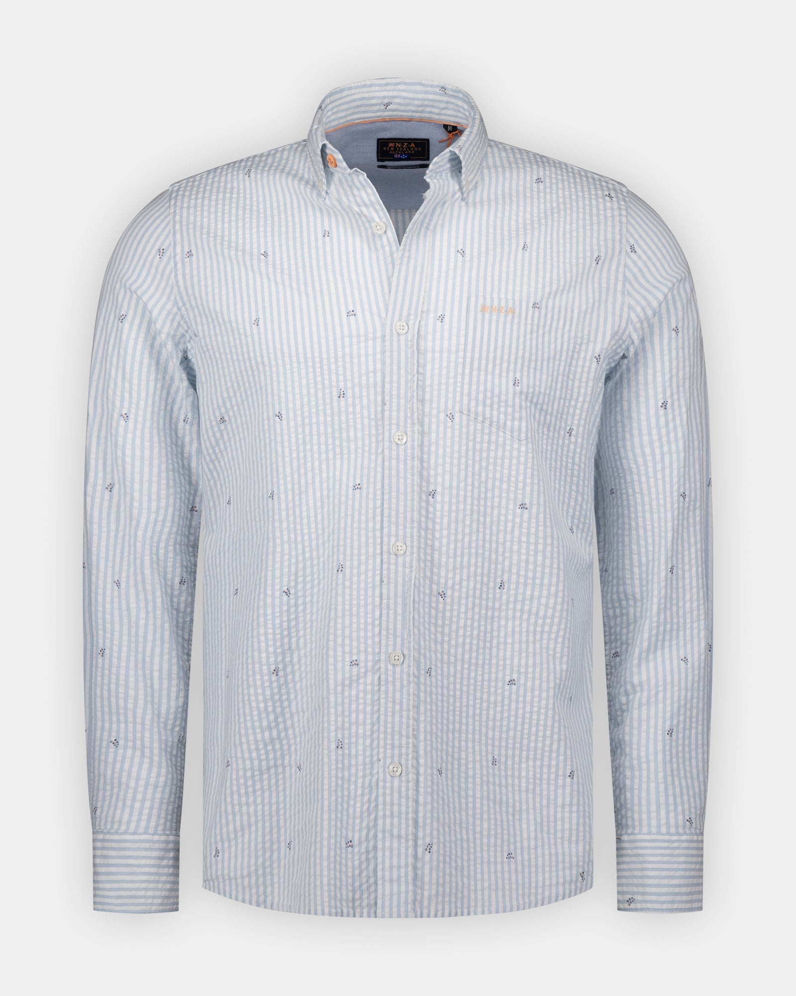 Blauw katoen stretch overhemd Blauw katoen stretch overhemd