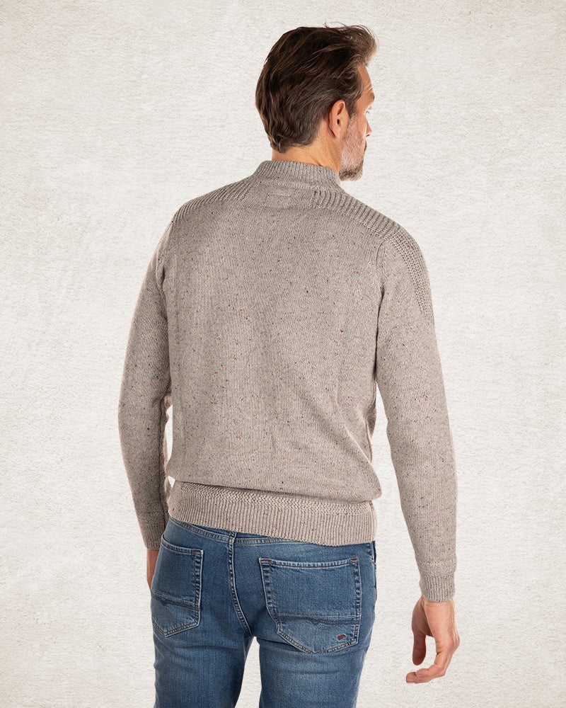 Gebreide effen coltrui - Grey Melange Gebreide effen coltrui - Grey Melange
