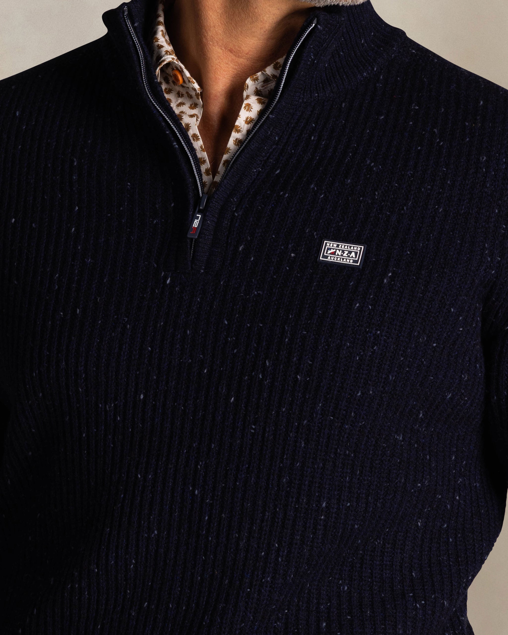 Blue wool half zip knit Blue wool half zip knit