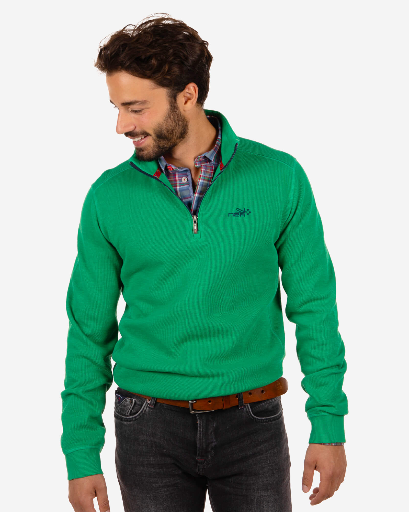 Half zip sweater Cropp - Impulse Green Half zip sweater Cropp - Impulse Green