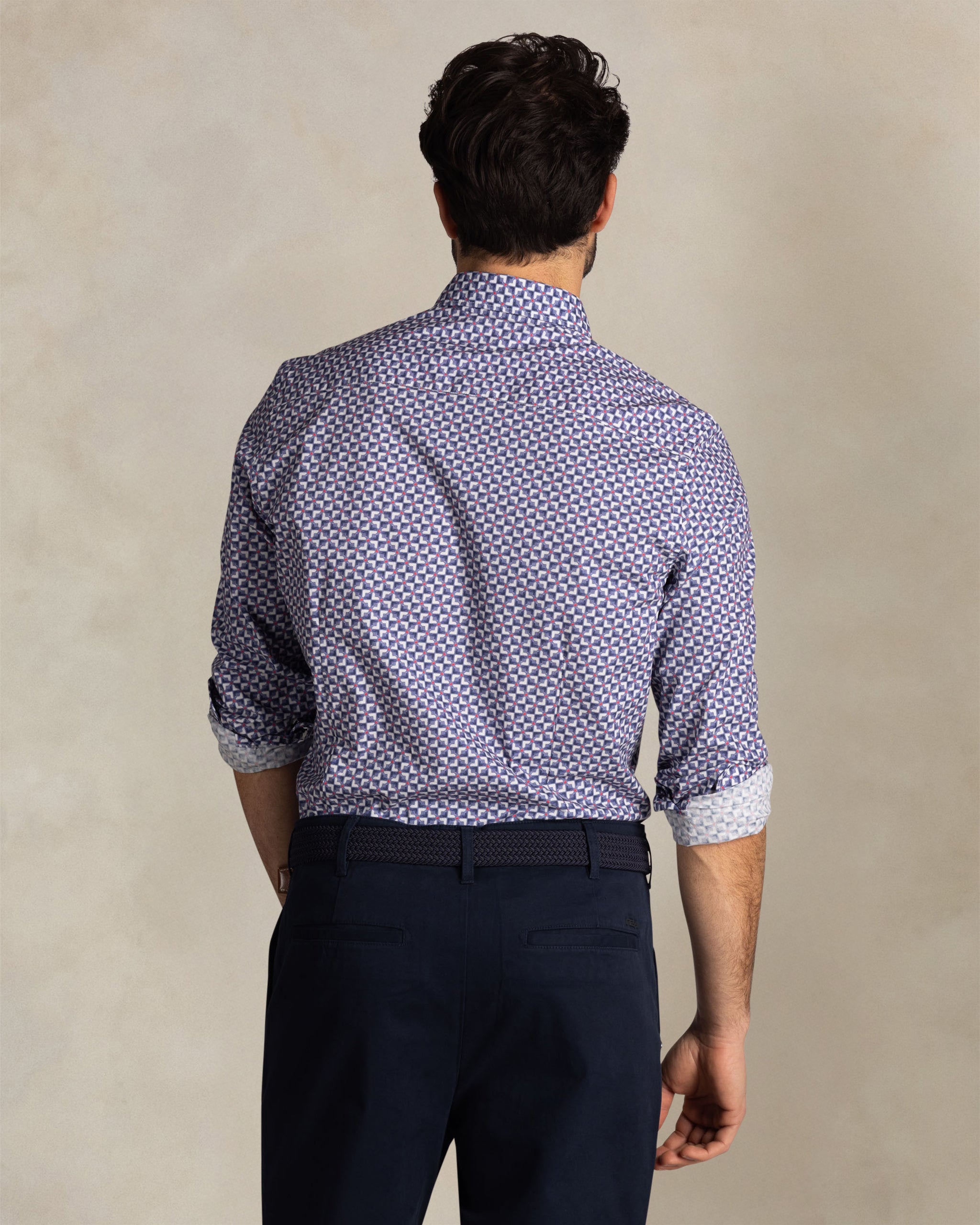 Blue cotton stretch shirt Blue cotton stretch shirt