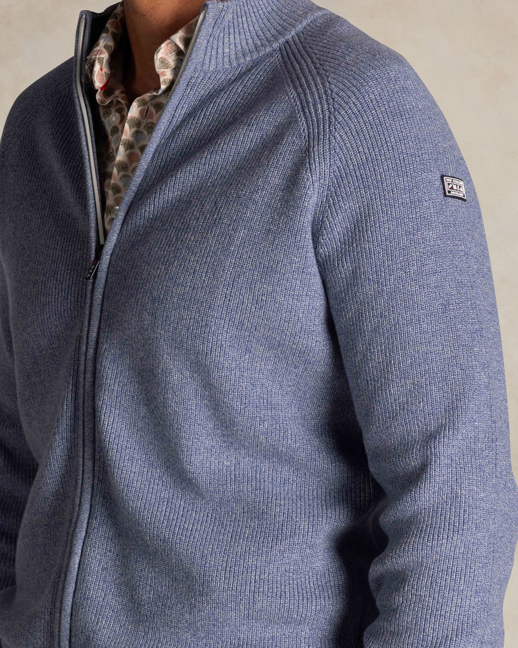 Blauwe katoenen vest Blauwe katoenen vest