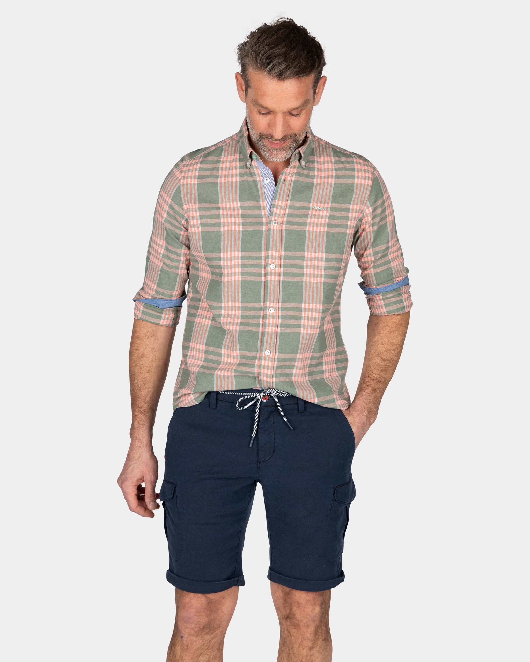 Geruit overhemd roze en groen - Mellow Army Geruit overhemd roze en groen - Mellow Army