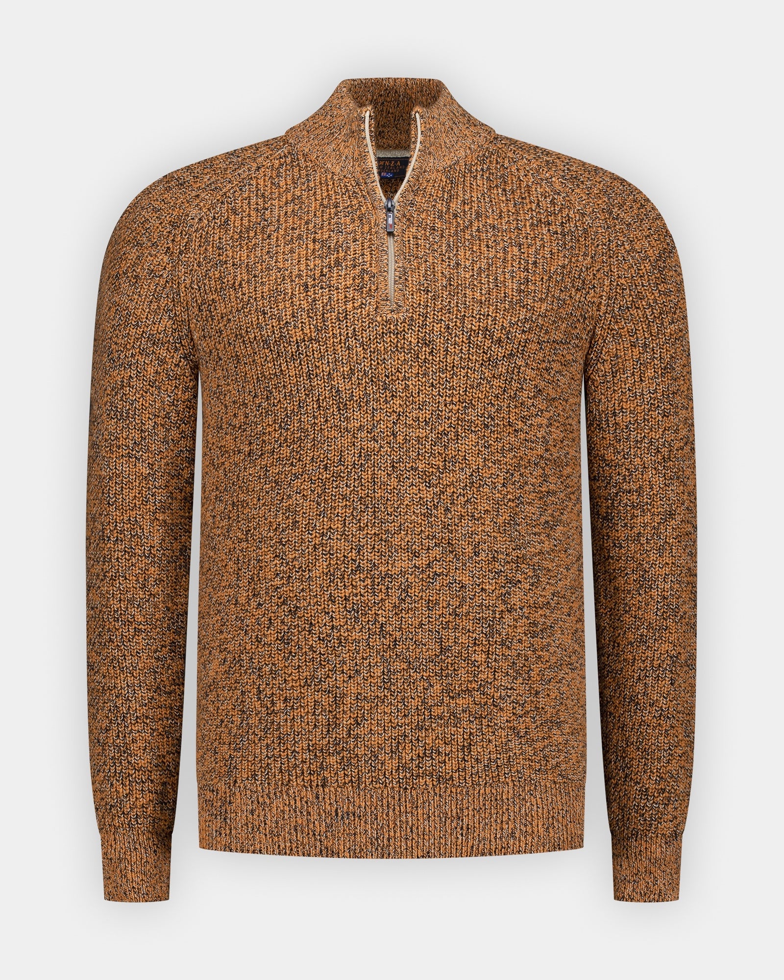 Orange pull en coton à demi-zip Orange pull en coton à demi-zip