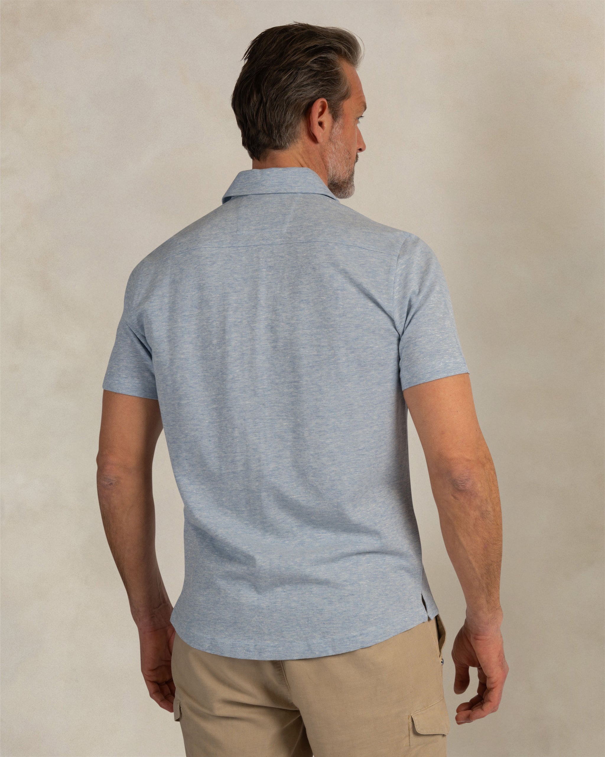 Chemise en lin mélangé bleu Chemise en lin mélangé bleu