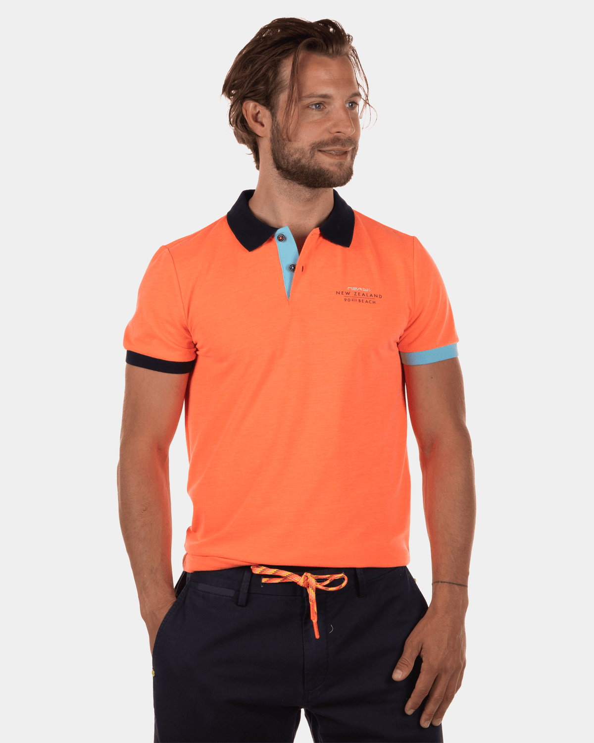 Einfarbiges Poloshirt Moonstone - Apricot Neon Orange
