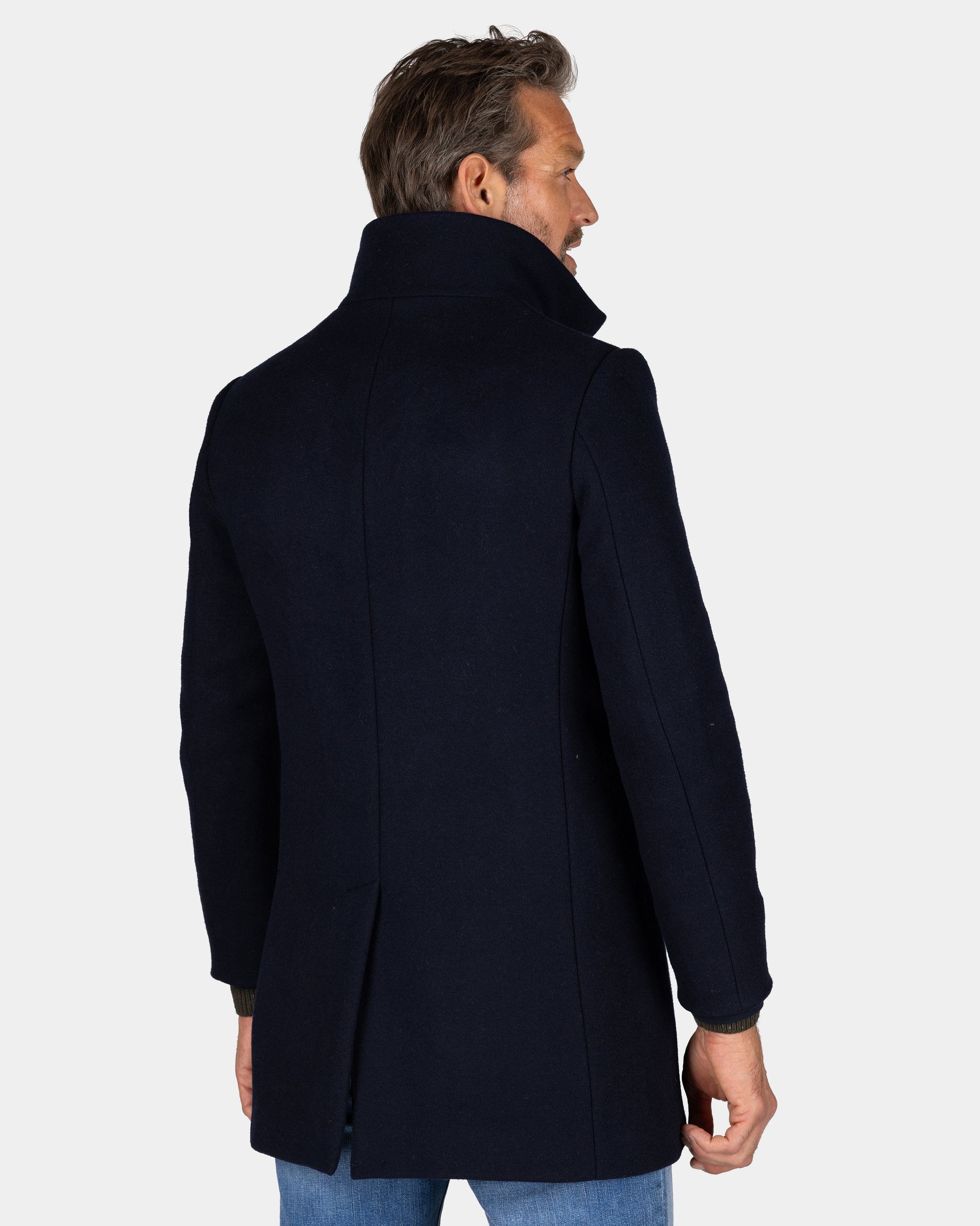 Dunkelblauer Wollmantel - Winter Navy Dunkelblauer Wollmantel - Winter Navy