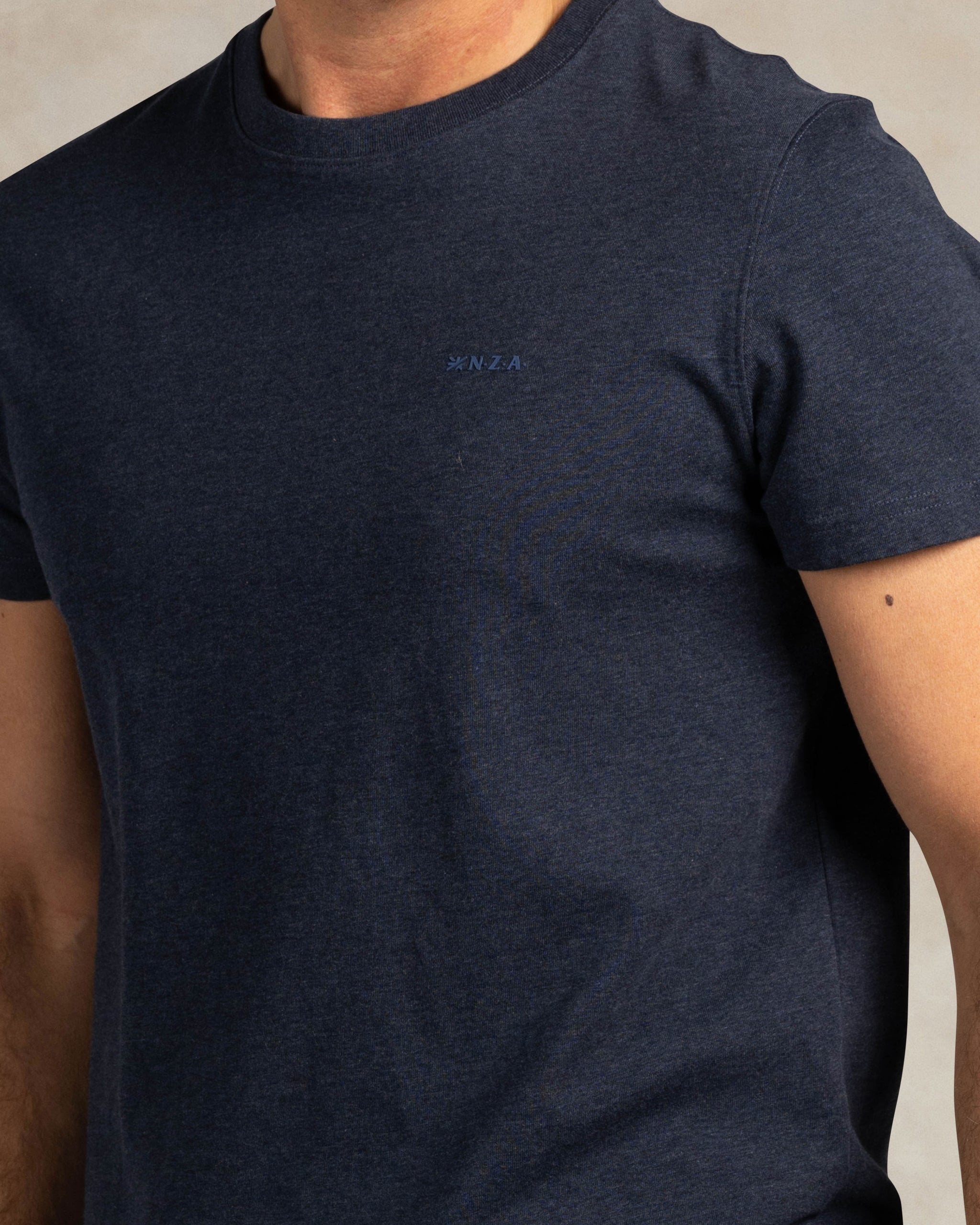 Donkerblauw katoenen t-shirt Donkerblauw katoenen t-shirt