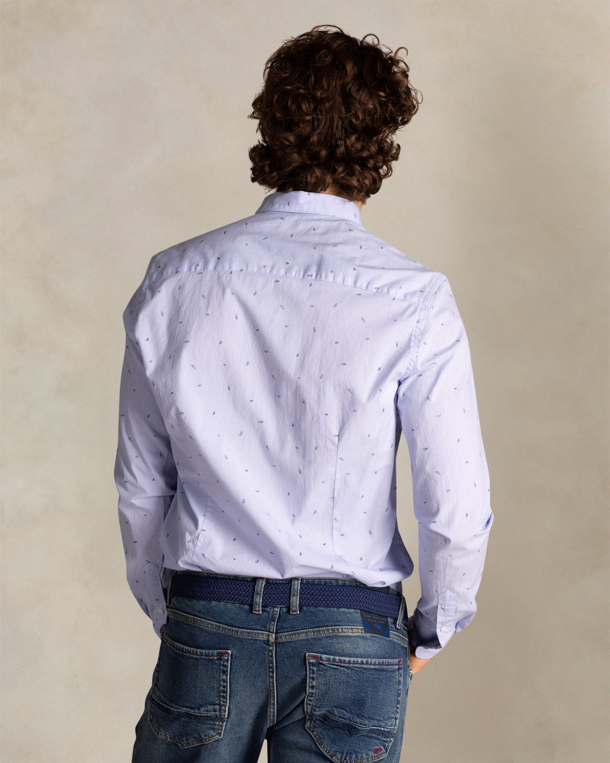 Blue cotton shirt with print Blue cotton shirt with print