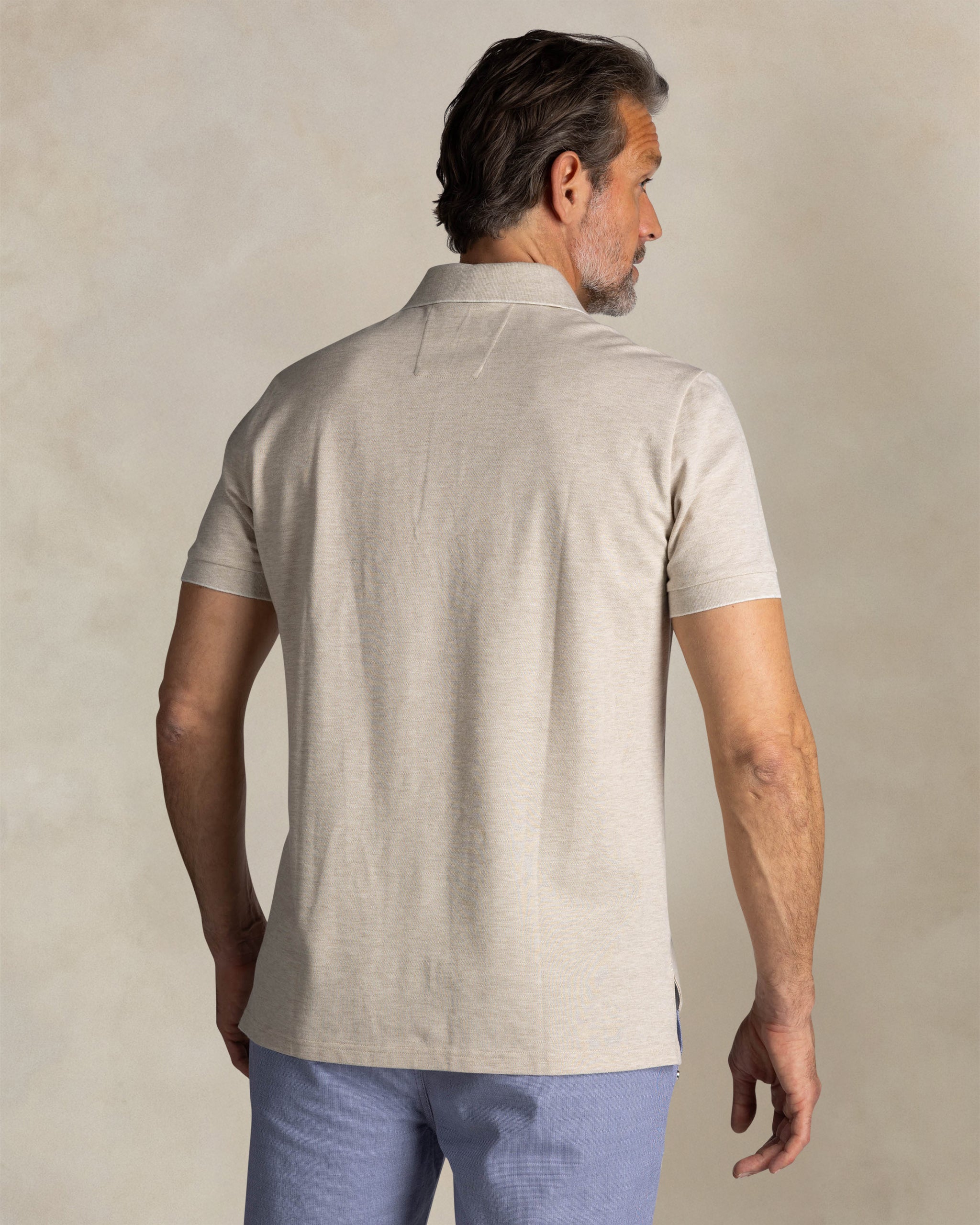 Polo de algodón elástico color crudo Polo de algodón elástico color crudo