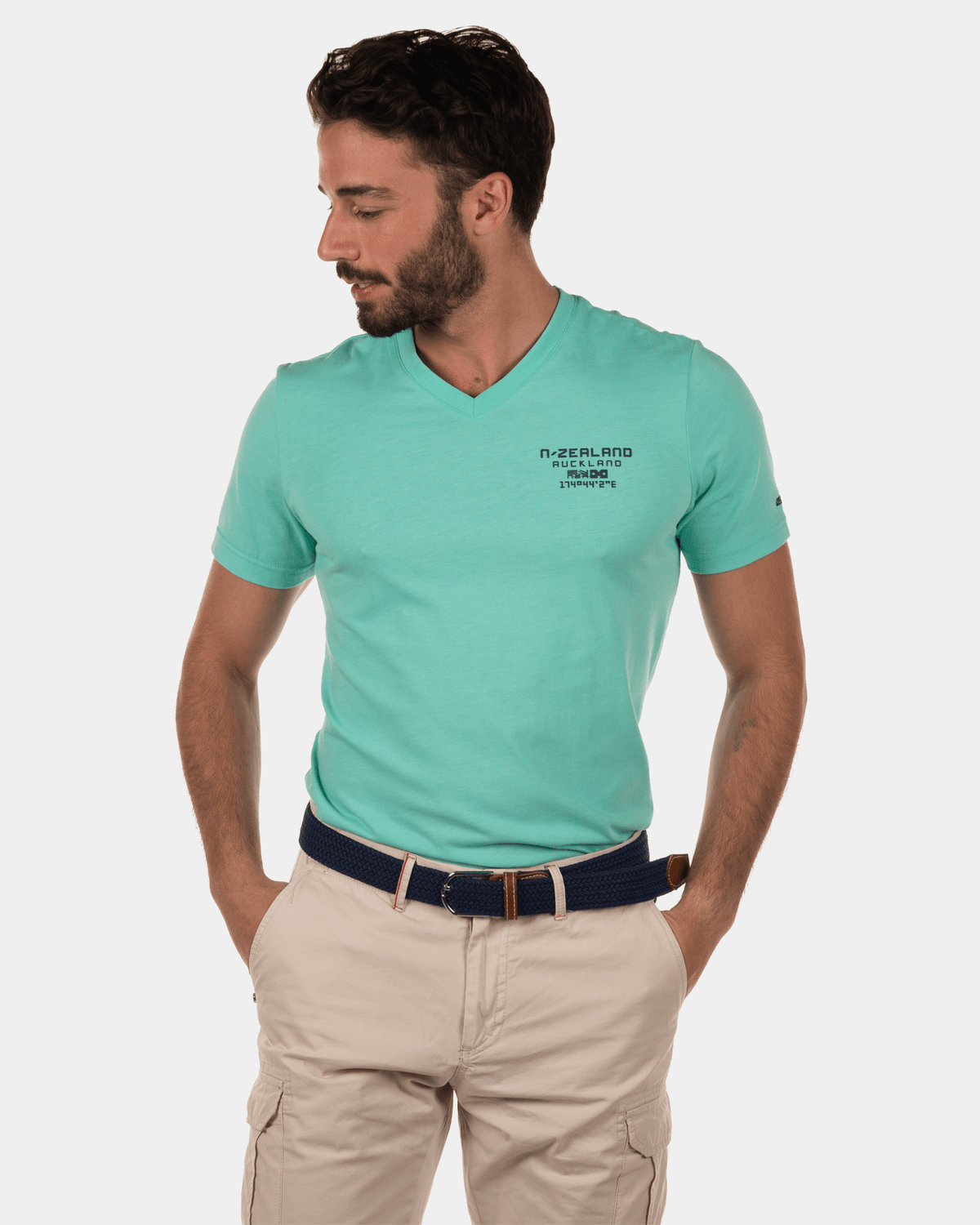 T-shirt à col en V Conroy's Dam - Aquamarine