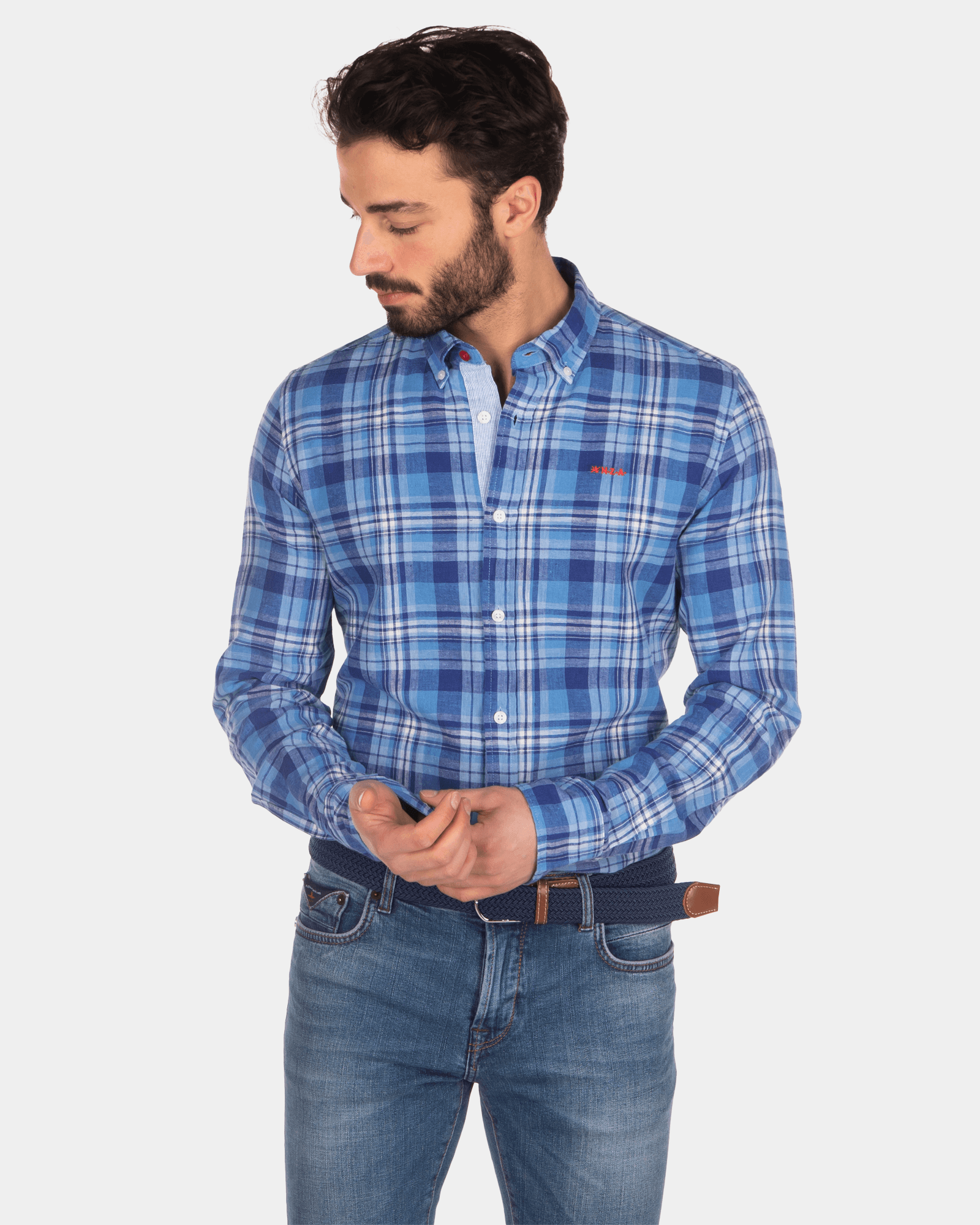 Checkered shirt blue white - Intense Cobalt Checkered shirt blue white - Intense Cobalt