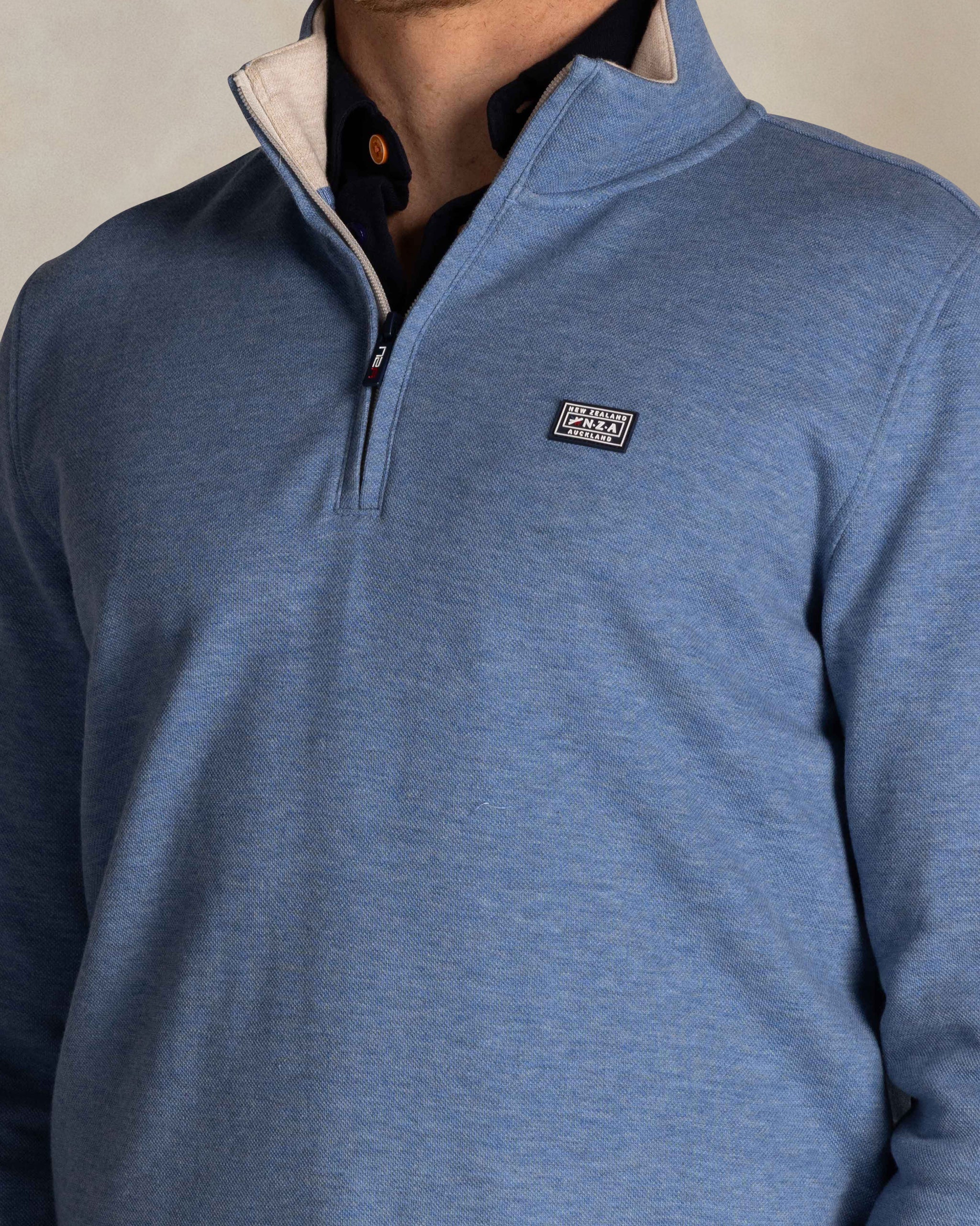 Blue cotton half zip sweatshirt Blue cotton half zip sweatshirt