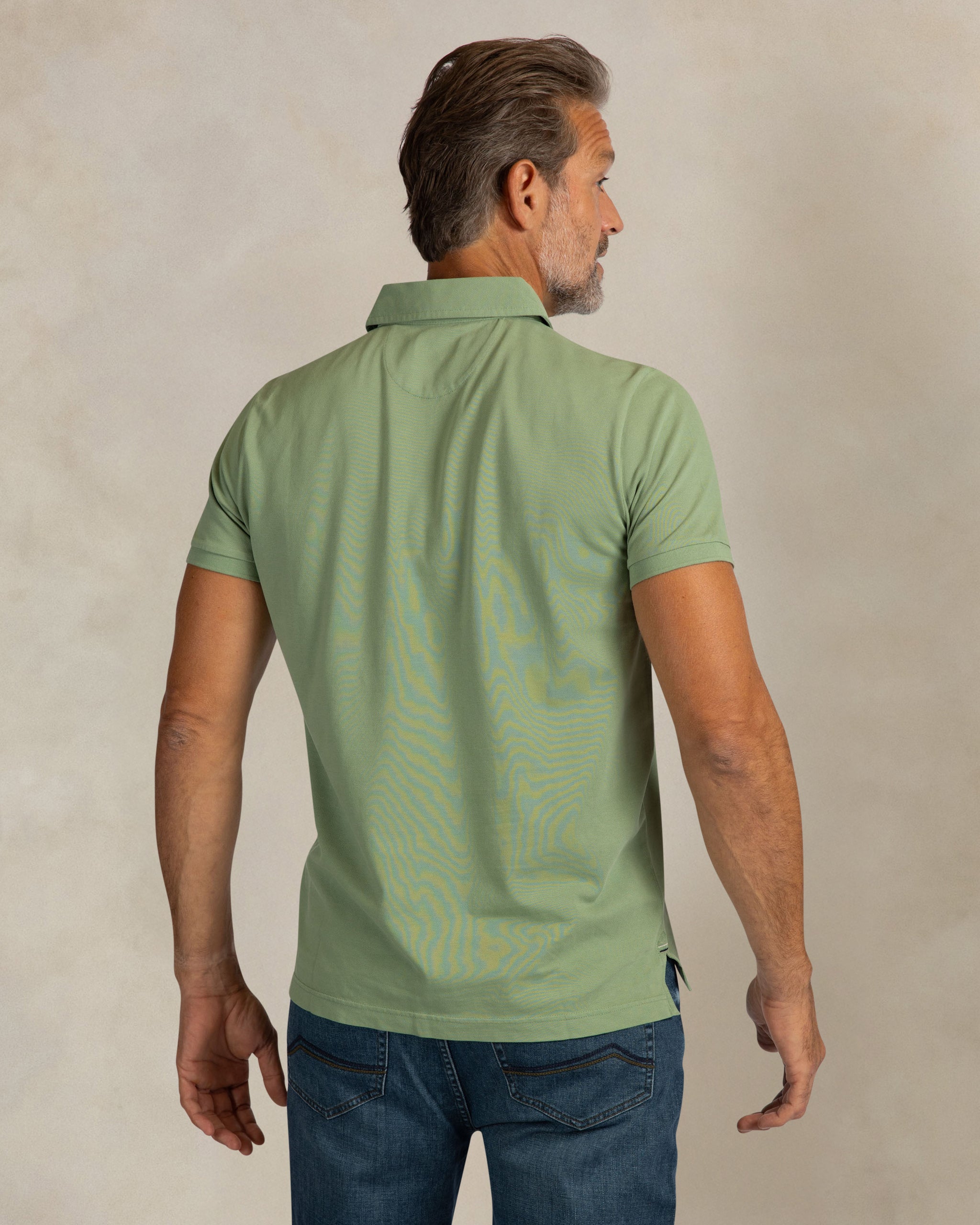 Hellgrünes Baumwoll-Stretch-Polo Hellgrünes Baumwoll-Stretch-Polo
