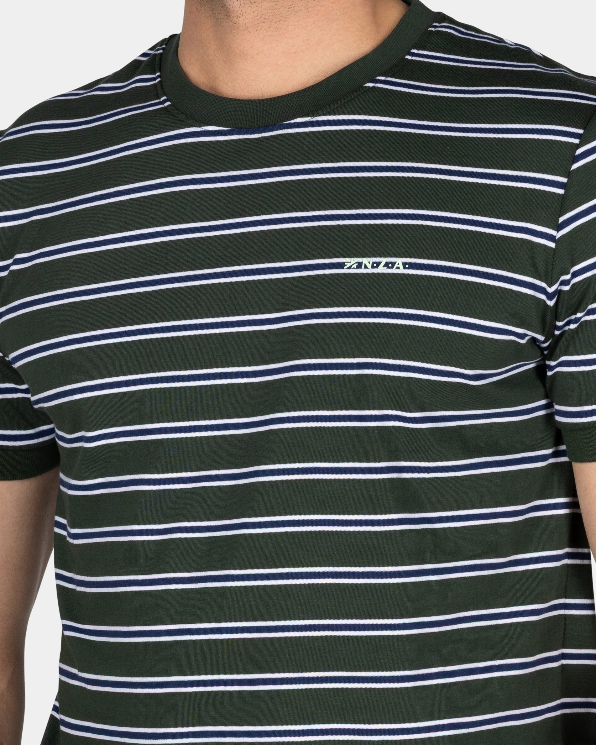 Grün-weiß gestreiftes Baumwoll-T-Shirt Grün-weiß gestreiftes Baumwoll-T-Shirt