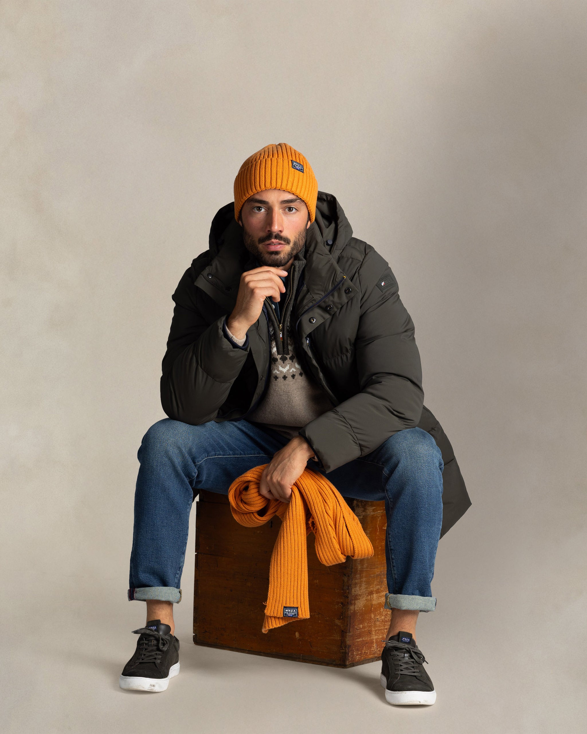 Orangefarbene Baumwollmütze Orangefarbene Baumwollmütze