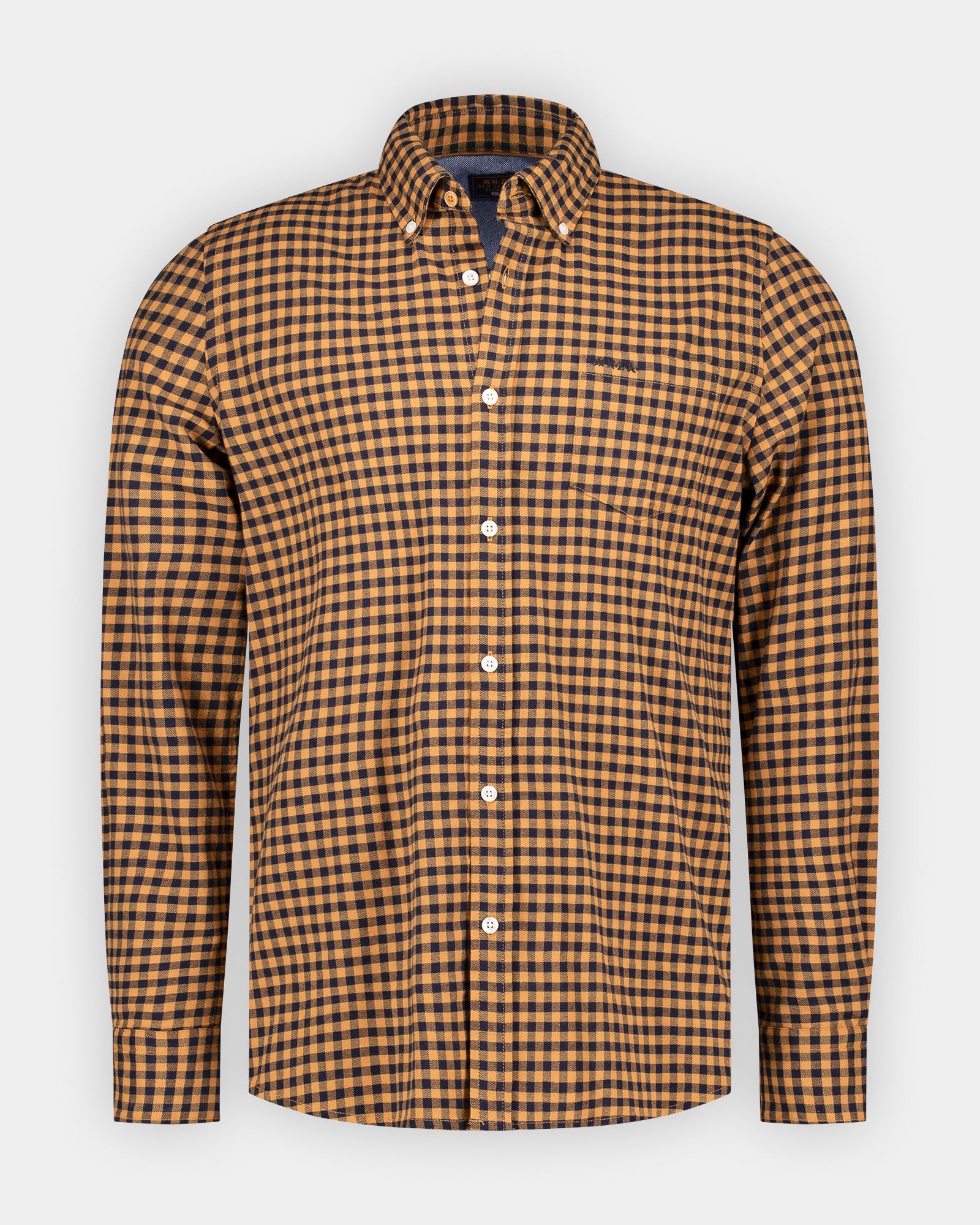 Orange checked cotton shirt Orange checked cotton shirt