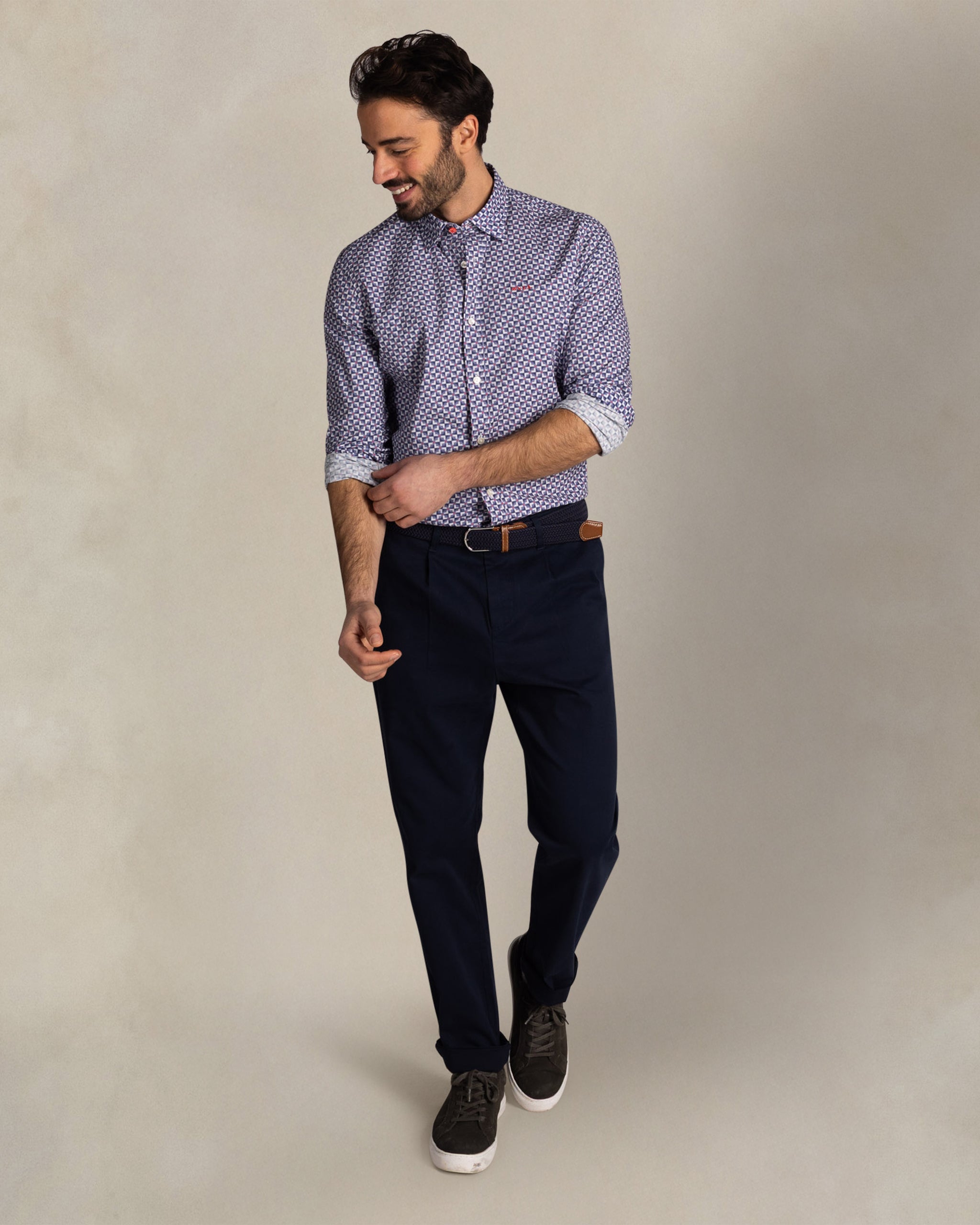 Blue cotton stretch shirt Blue cotton stretch shirt