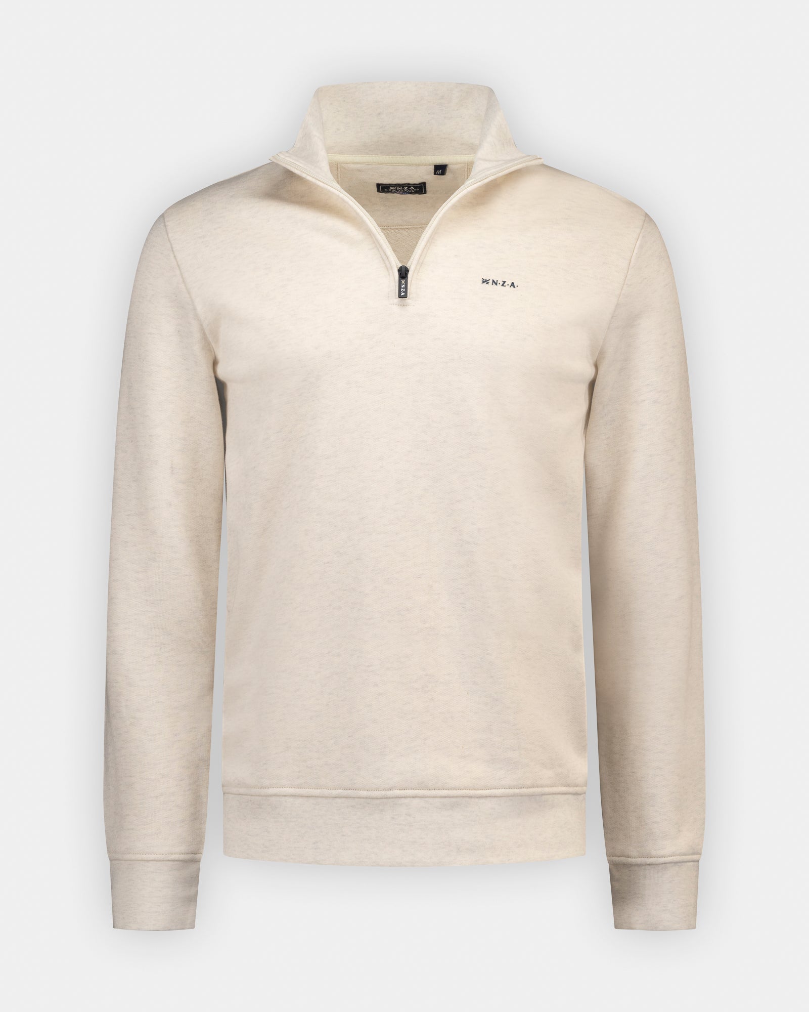 Pull zippé quart de coton écru Pull zippé quart de coton écru