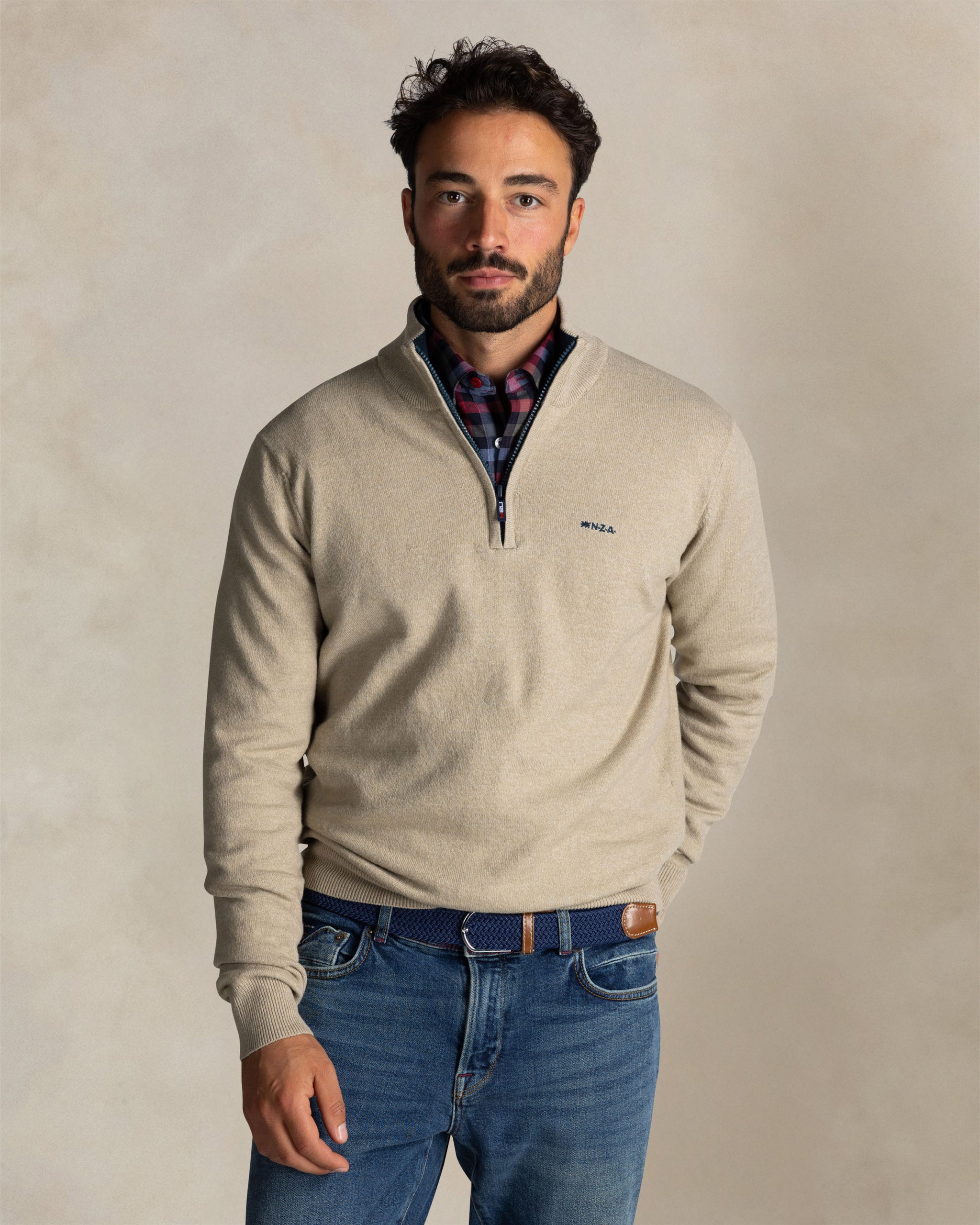 Ecru half zip sweater Ecru half zip sweater