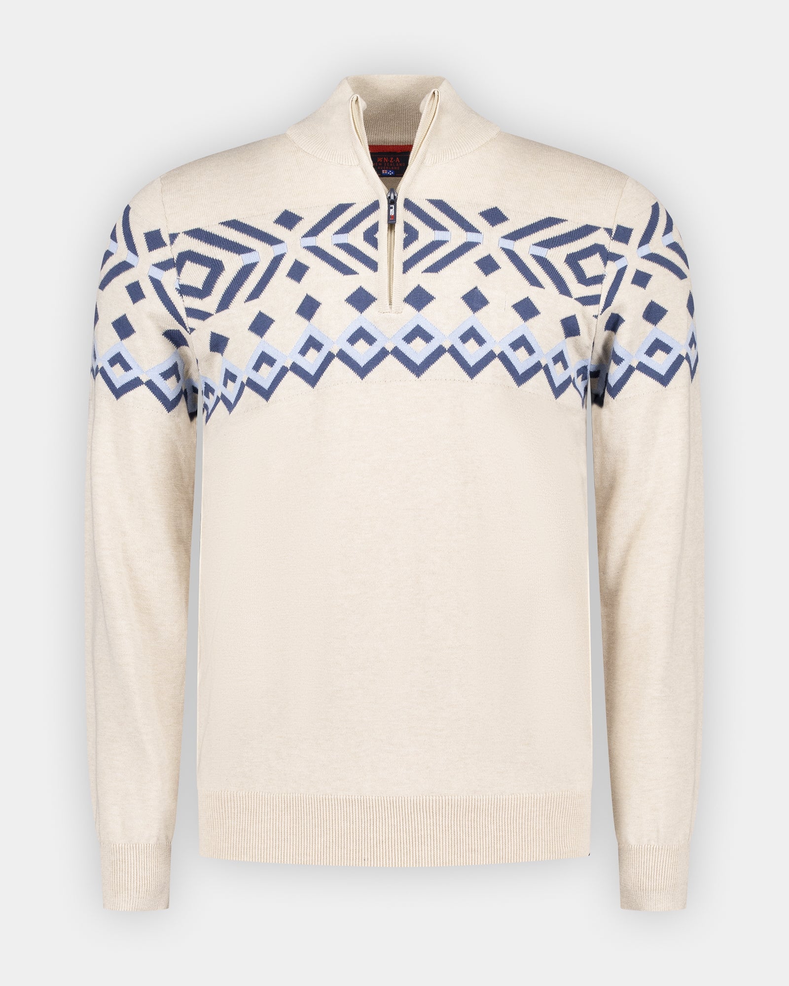 Ecru Baumwoll-Half-Zip-Pullover Ecru Baumwoll-Half-Zip-Pullover