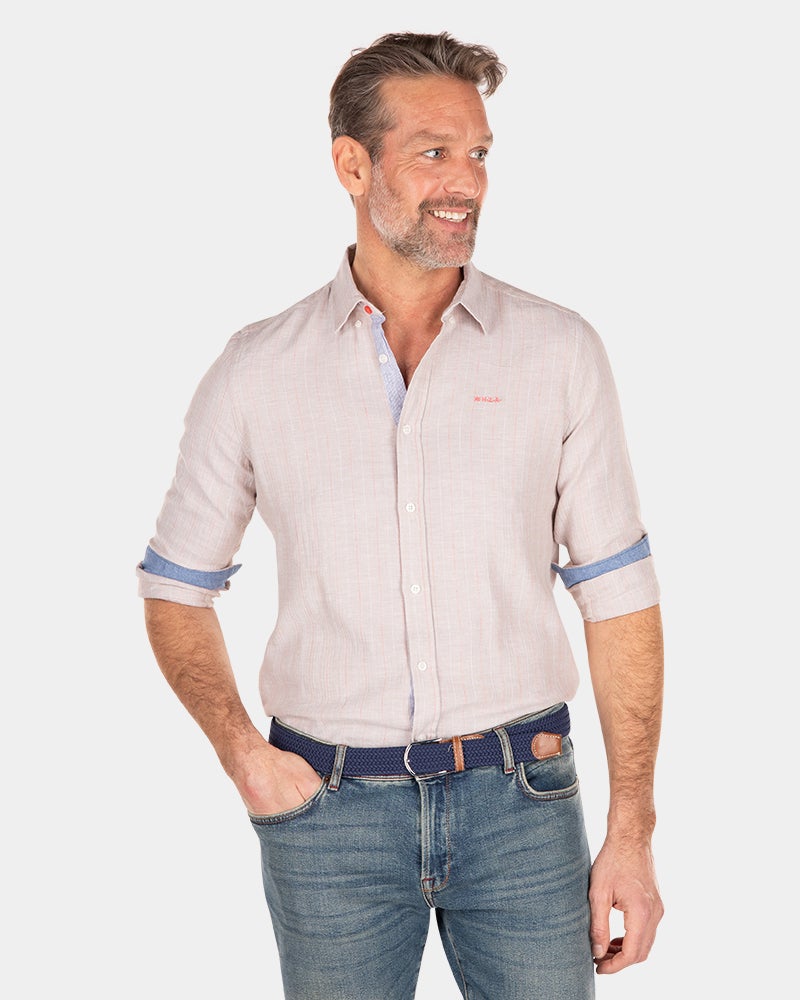 Linnen effen overhemd - Shimmering Sand Linnen effen overhemd - Shimmering Sand