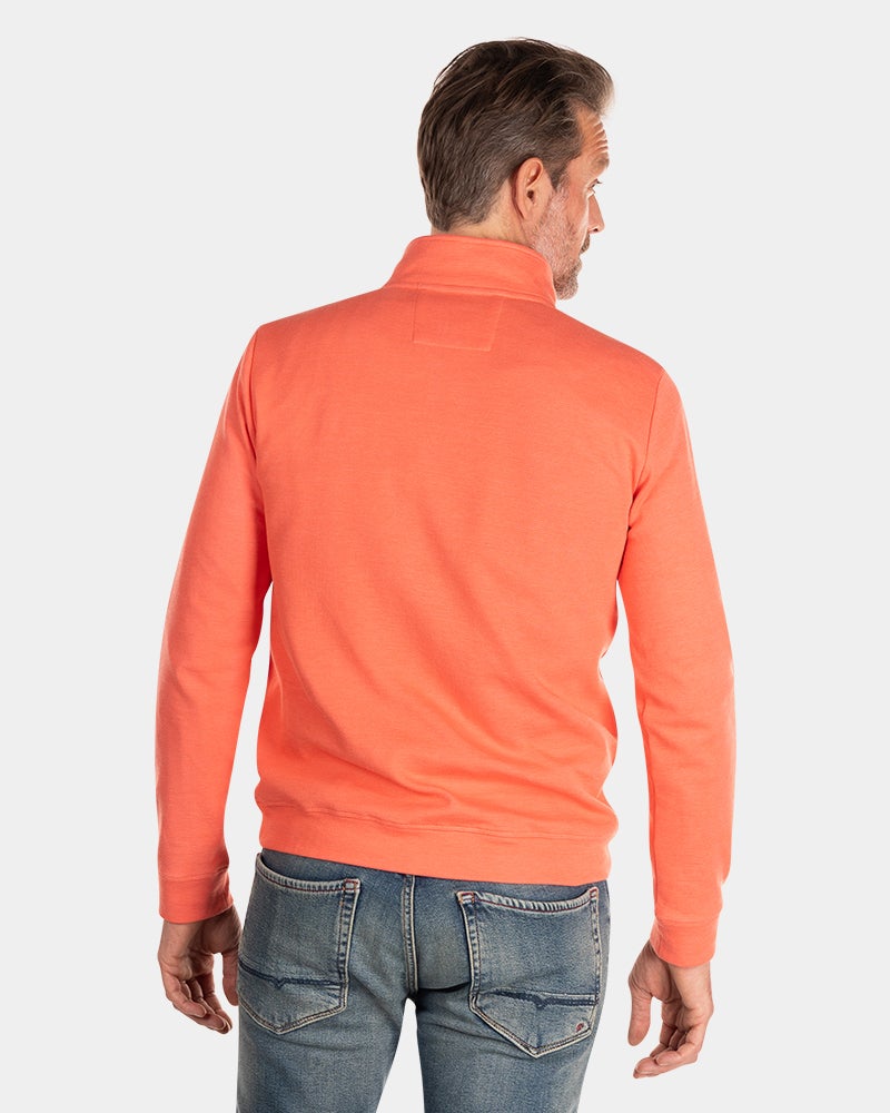Fleece sweater met rits - Golden Orange
