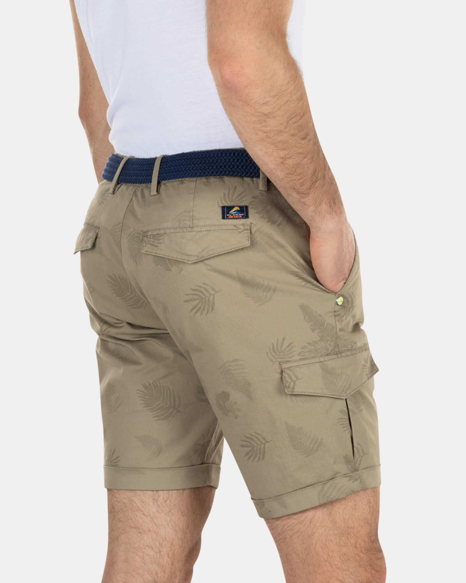 Katoenen cargo shorts met bloemenprint - Beach Sand Katoenen cargo shorts met bloemenprint - Beach Sand